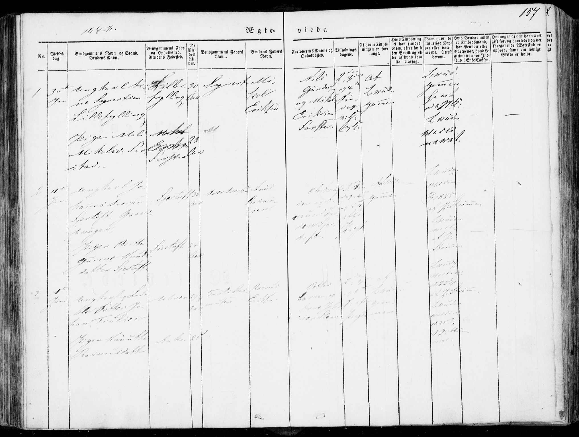 Ministerialprotokoller, klokkerbøker og fødselsregistre - Møre og Romsdal, SAT/A-1454/536/L0497: Parish register (official) no. 536A06, 1845-1865, p. 157
