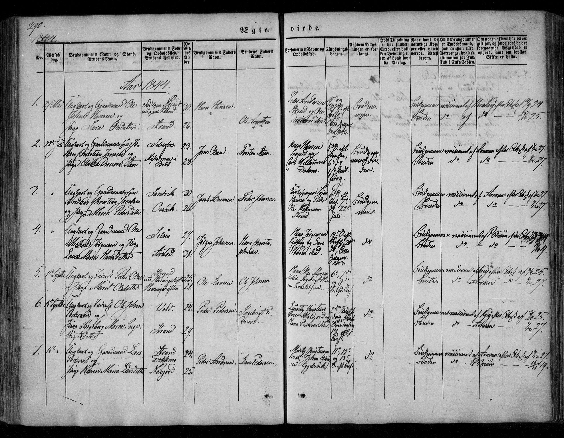 Ministerialprotokoller, klokkerbøker og fødselsregistre - Nordland, AV/SAT-A-1459/846/L0644: Parish register (official) no. 846A02, 1837-1872, p. 290