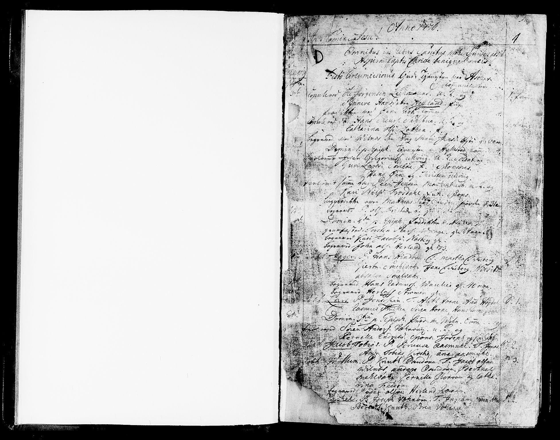 Askvoll sokneprestembete, SAB/A-79501/H/Haa/Haaa/L0009: Parish register (official) no. A 9, 1776-1821, p. 0-1