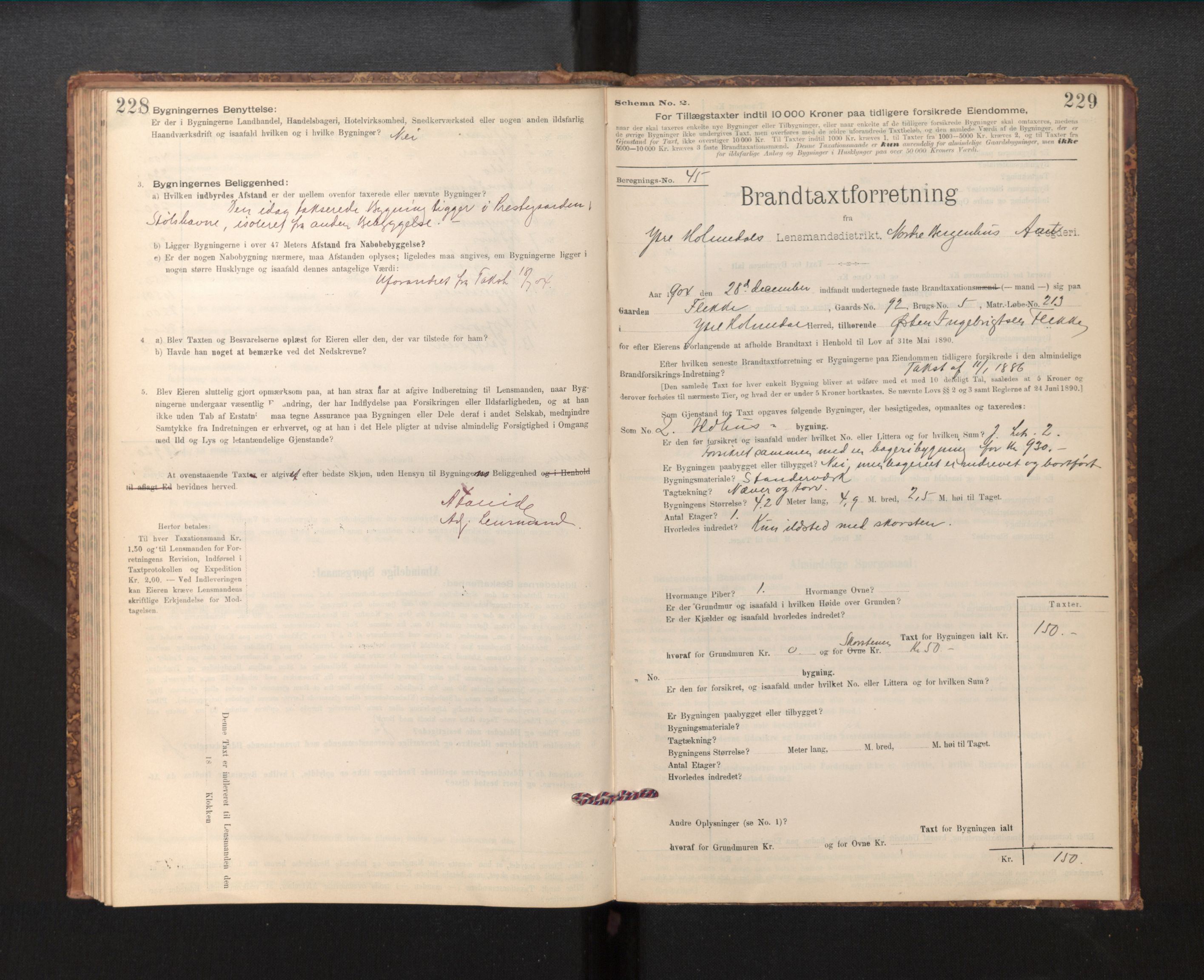 Lensmannen i Fjaler, SAB/A-27201/0012/L0006: Branntakstprotokoll, skjematakst, 1895-1937, p. 228-229
