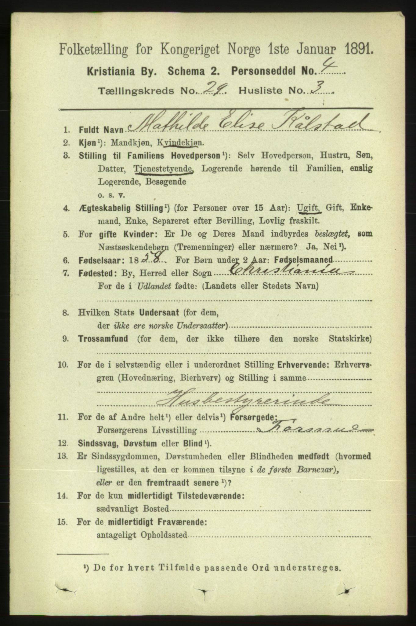 RA, 1891 census for 0301 Kristiania, 1891, p. 14940