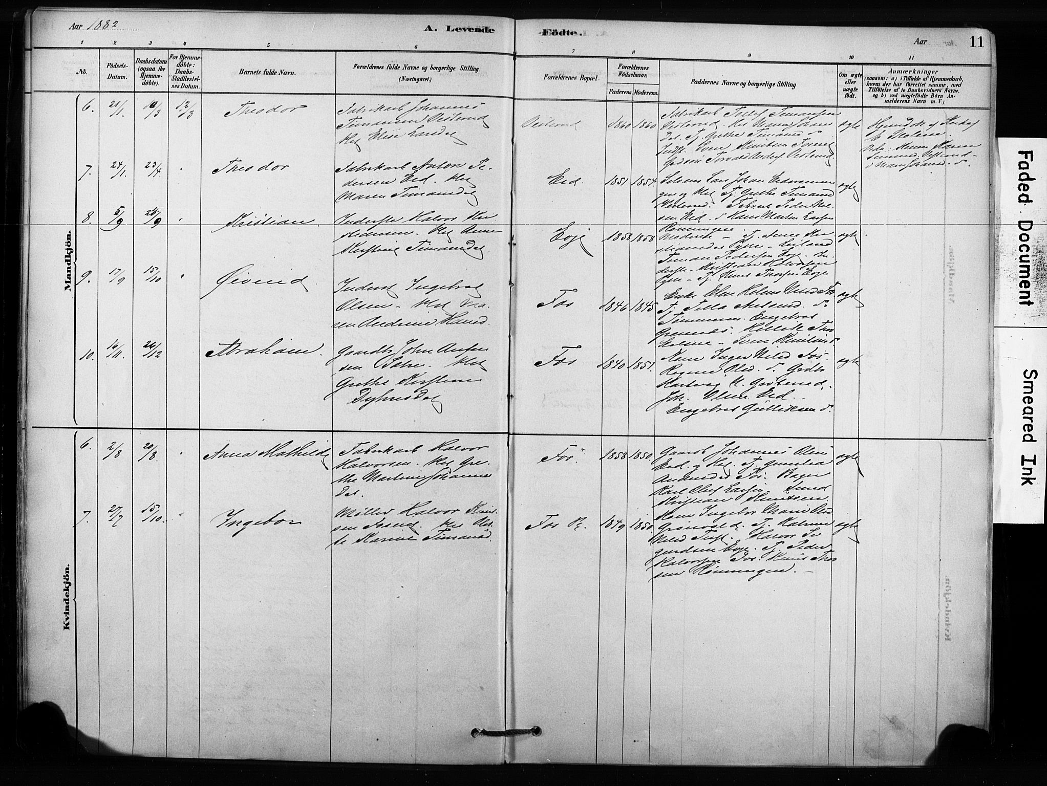 Sandsvær kirkebøker, AV/SAKO-A-244/F/Fc/L0001: Parish register (official) no. III 1, 1878-1923, p. 11