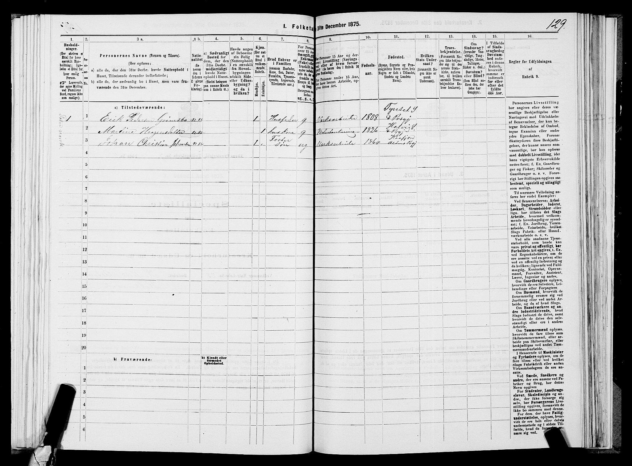 SATØ, 1875 census for 2012P Alta, 1875, p. 3129