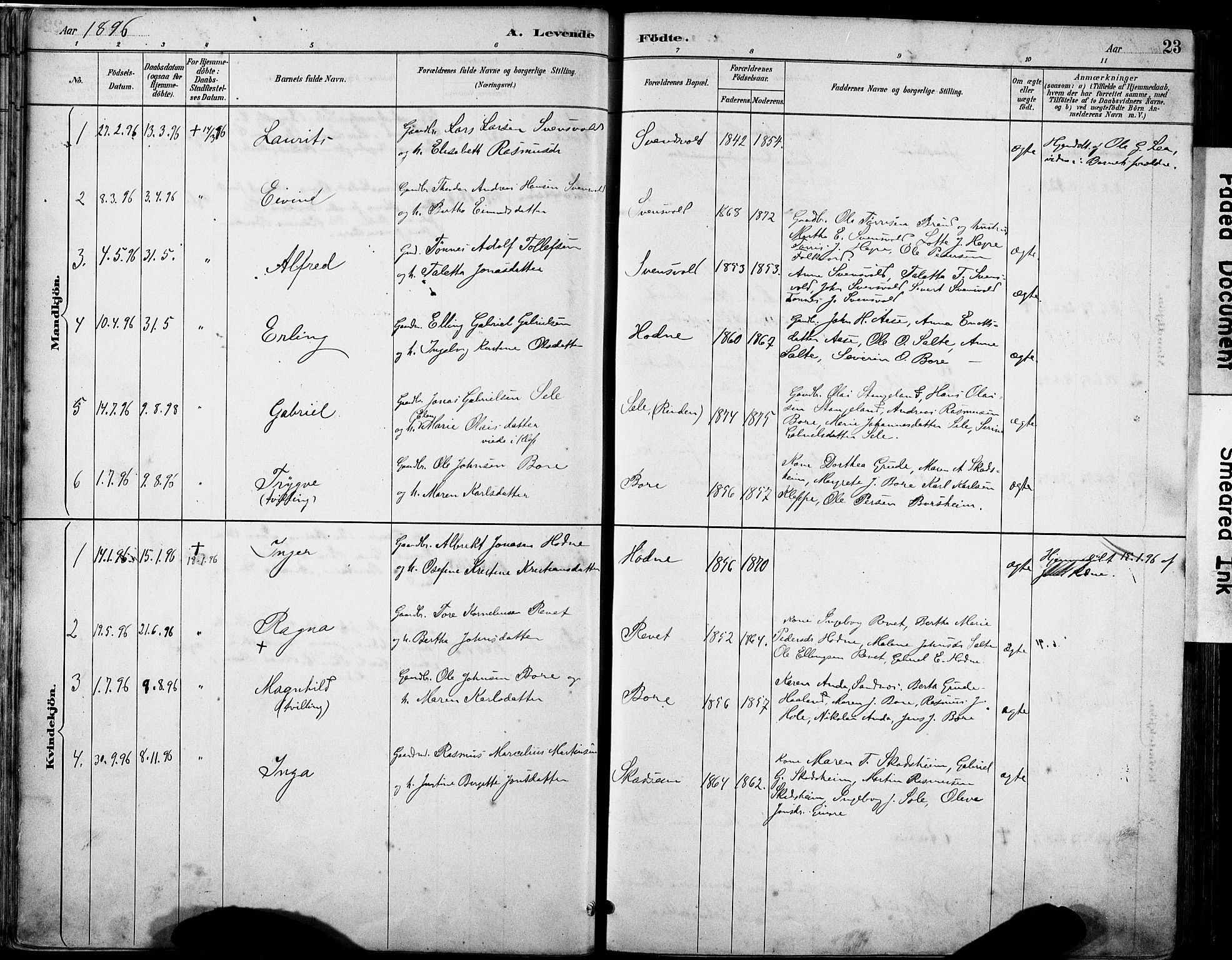 Klepp sokneprestkontor, AV/SAST-A-101803/001/3/30BA/L0008: Parish register (official) no. A 9, 1886-1919, p. 23