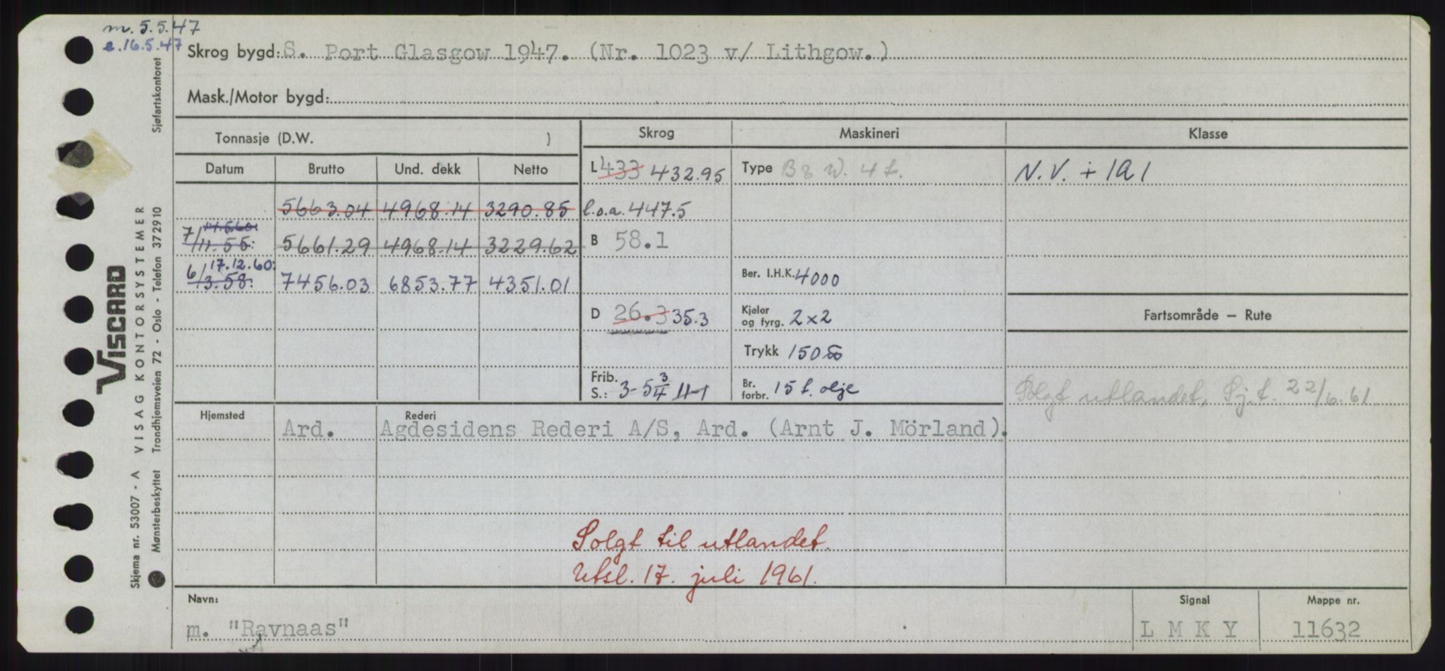 Sjøfartsdirektoratet med forløpere, Skipsmålingen, RA/S-1627/H/Hd/L0030: Fartøy, Q-Riv, p. 289