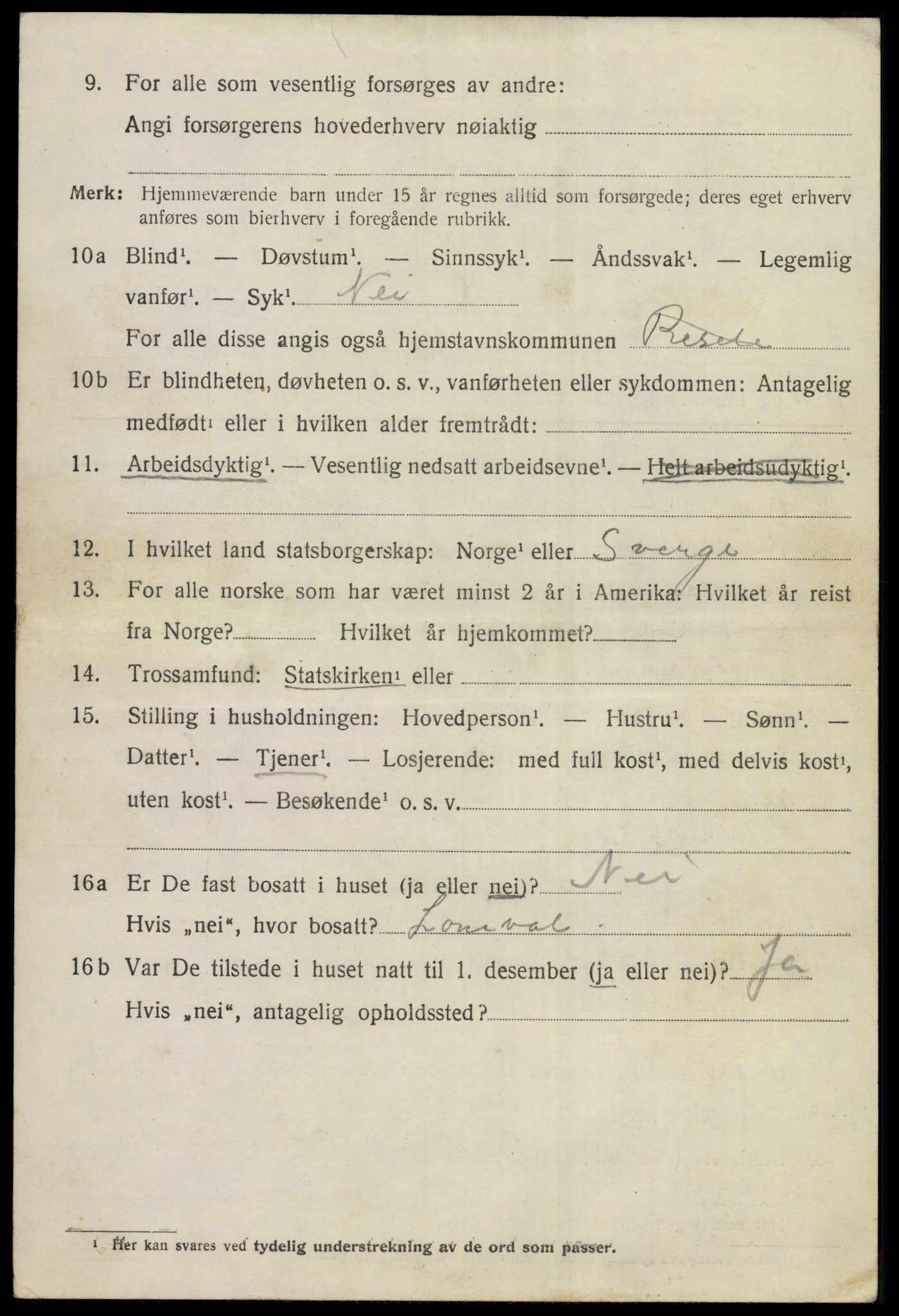 SAKO, 1920 census for Hole, 1920, p. 3136