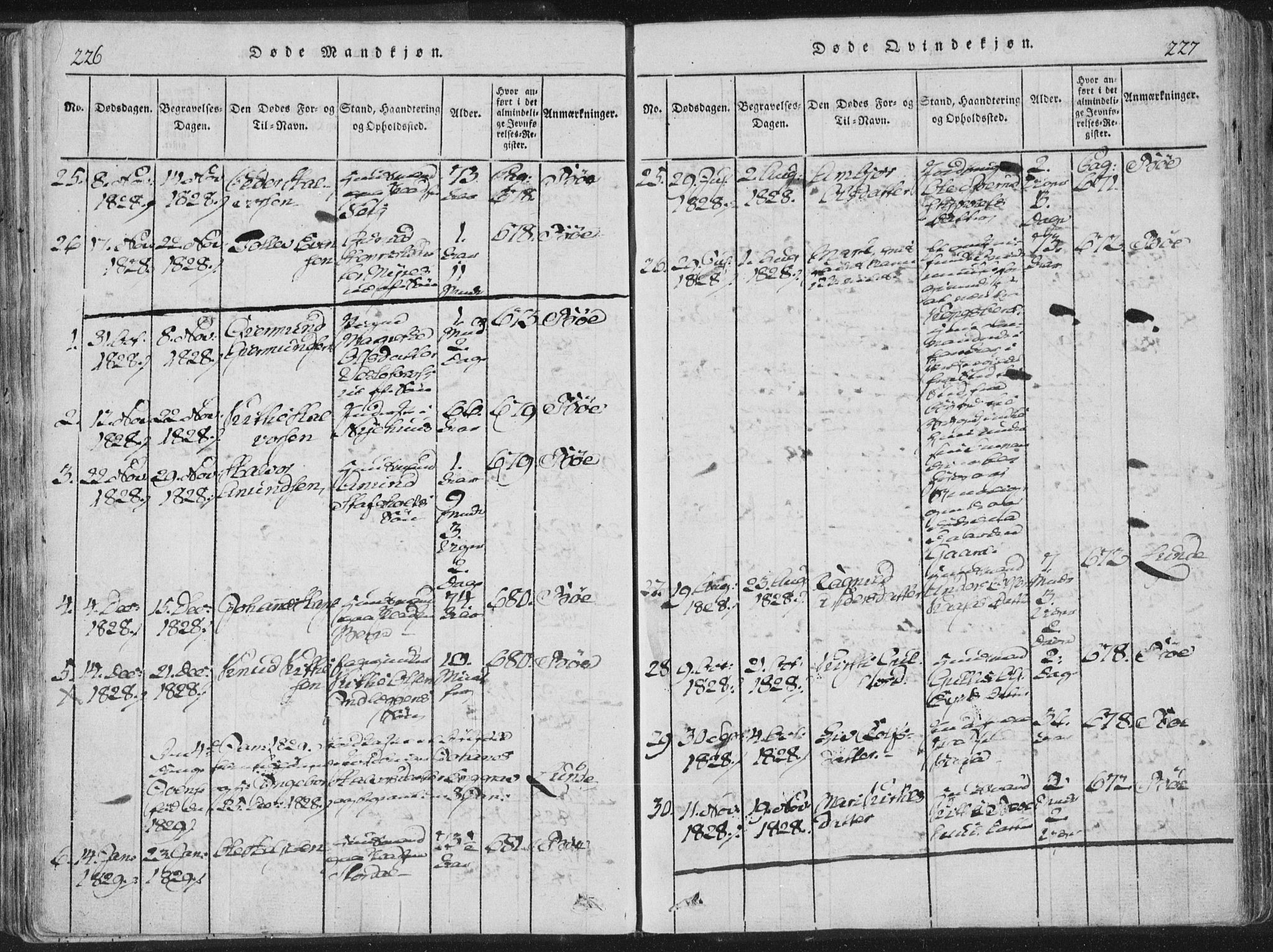 Bø kirkebøker, SAKO/A-257/F/Fa/L0006: Parish register (official) no. 6, 1815-1831, p. 226-227