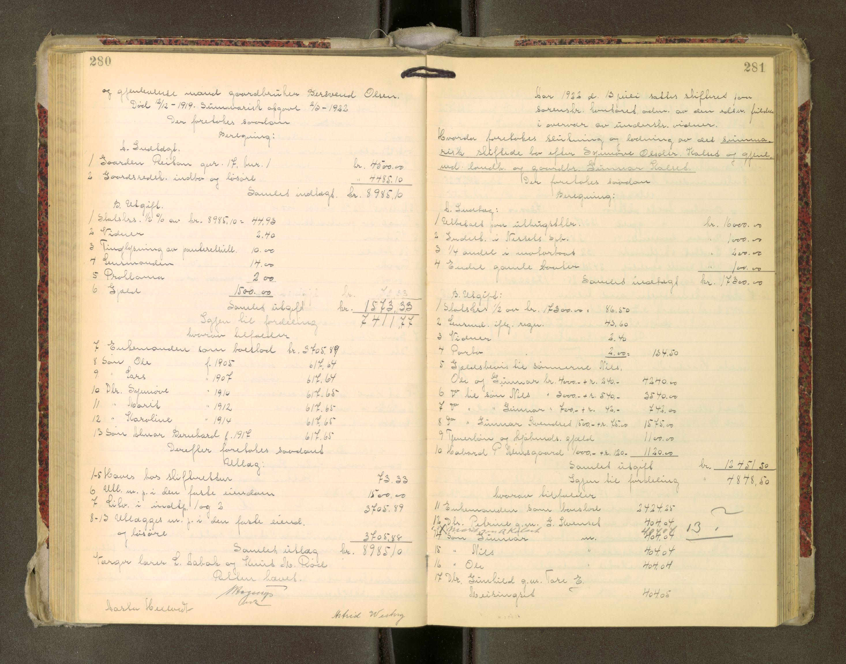 Romsdal sorenskriveri, AV/SAT-A-4149/1/3/3A/L0022: Skifteutlodnings Protokoll, 1920-1924, p. 280-281