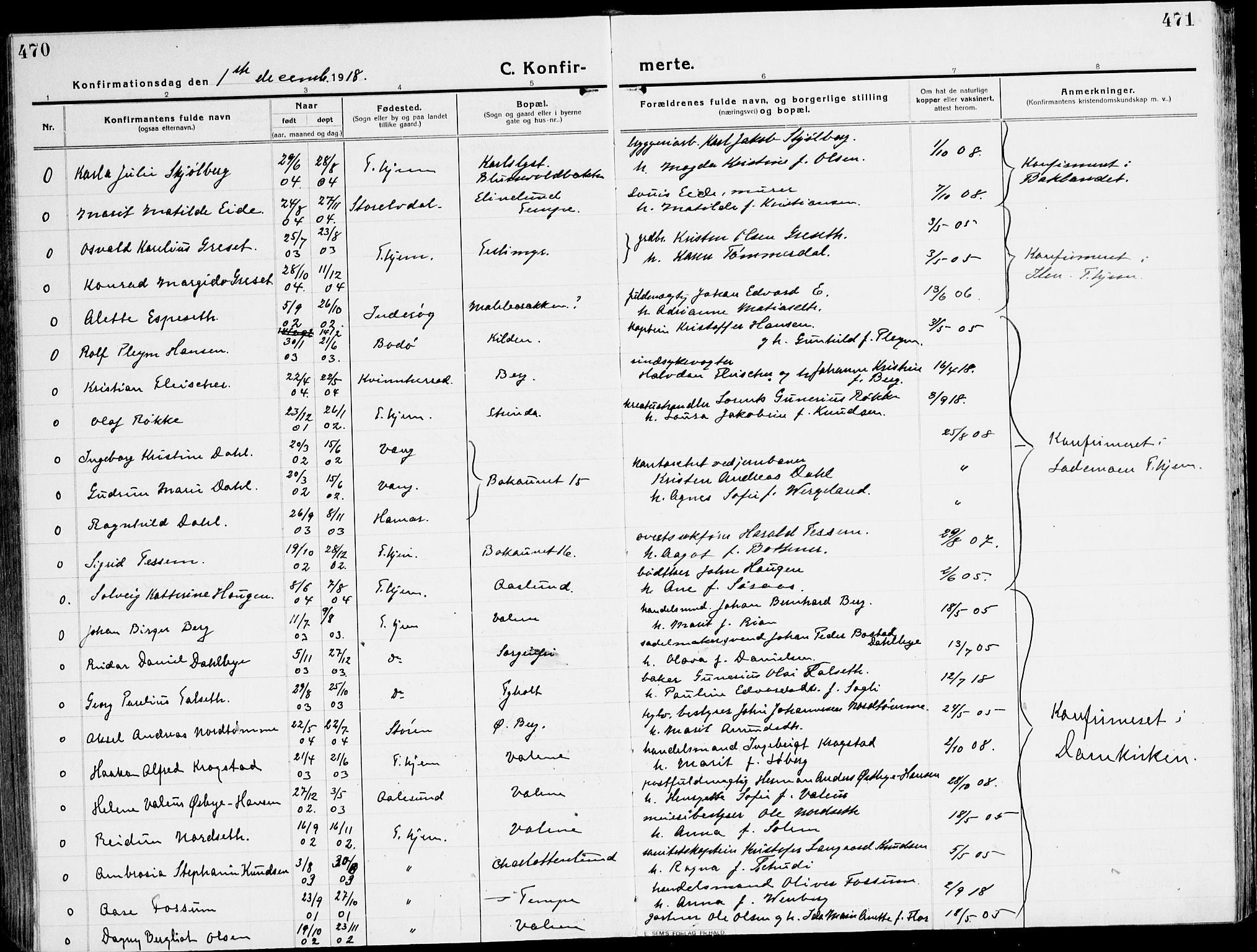 Ministerialprotokoller, klokkerbøker og fødselsregistre - Sør-Trøndelag, AV/SAT-A-1456/607/L0321: Parish register (official) no. 607A05, 1916-1935, p. 470-471