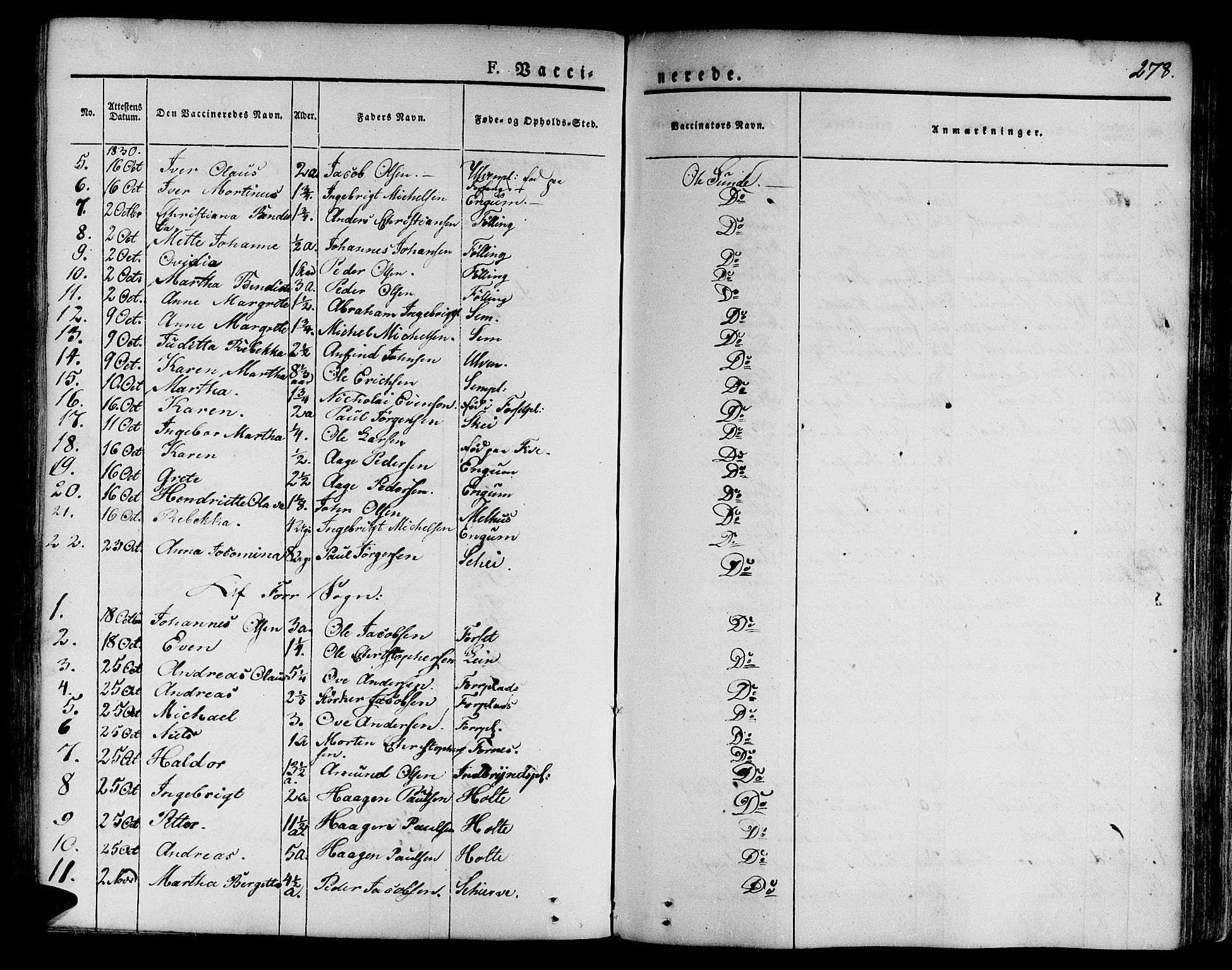 Ministerialprotokoller, klokkerbøker og fødselsregistre - Nord-Trøndelag, SAT/A-1458/746/L0445: Parish register (official) no. 746A04, 1826-1846, p. 278