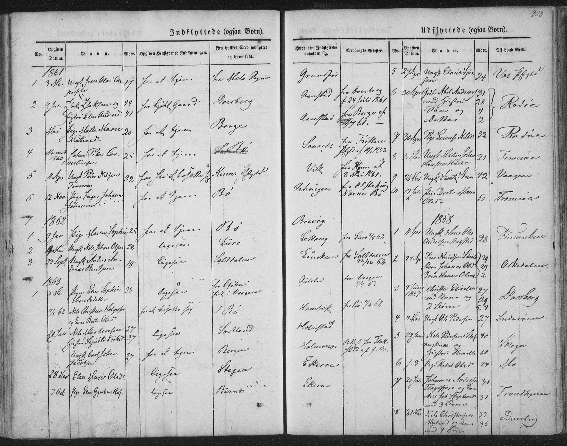 Ministerialprotokoller, klokkerbøker og fødselsregistre - Nordland, SAT/A-1459/888/L1241: Parish register (official) no. 888A07, 1849-1869, p. 358