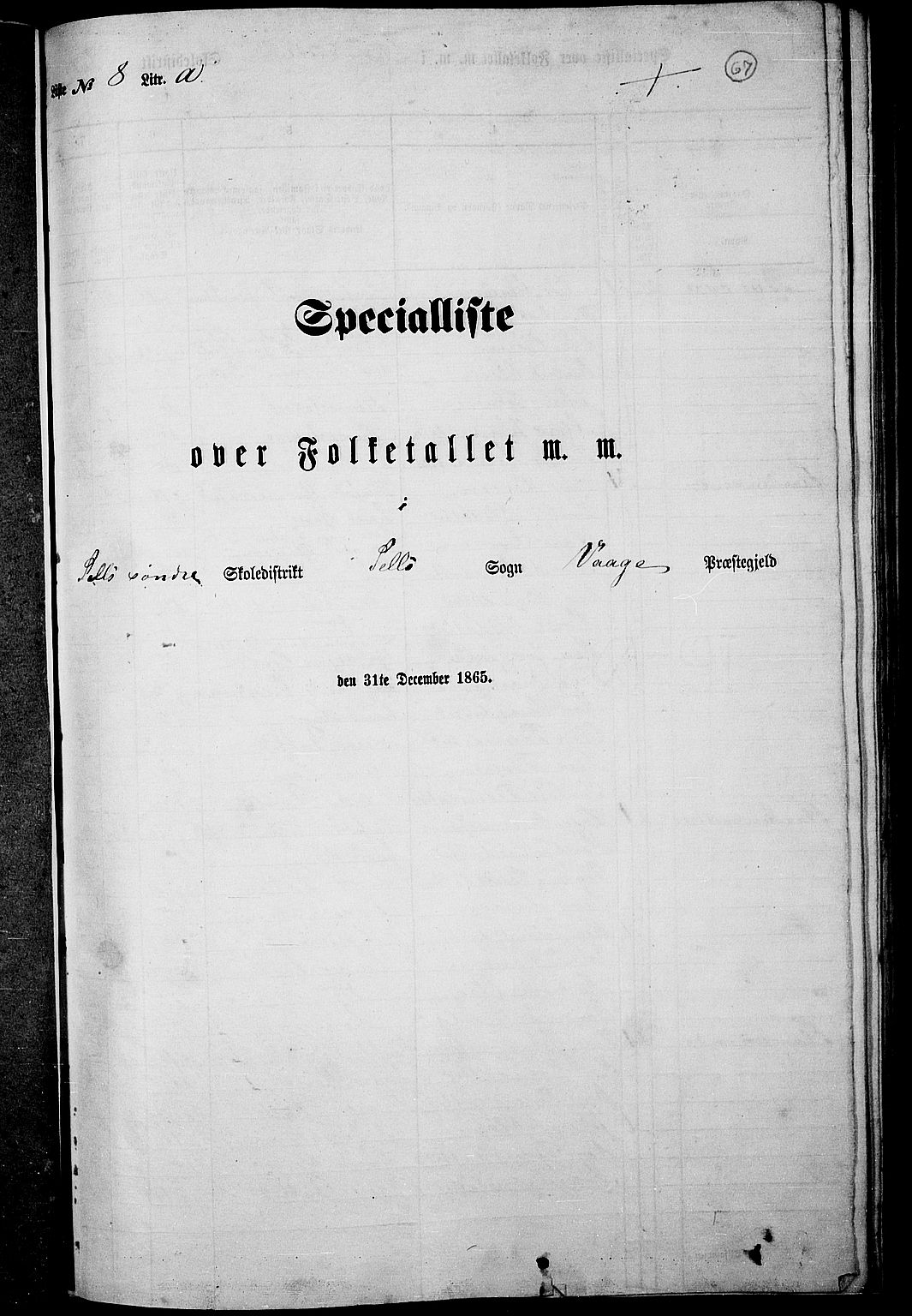 RA, 1865 census for Vågå, 1865, p. 227