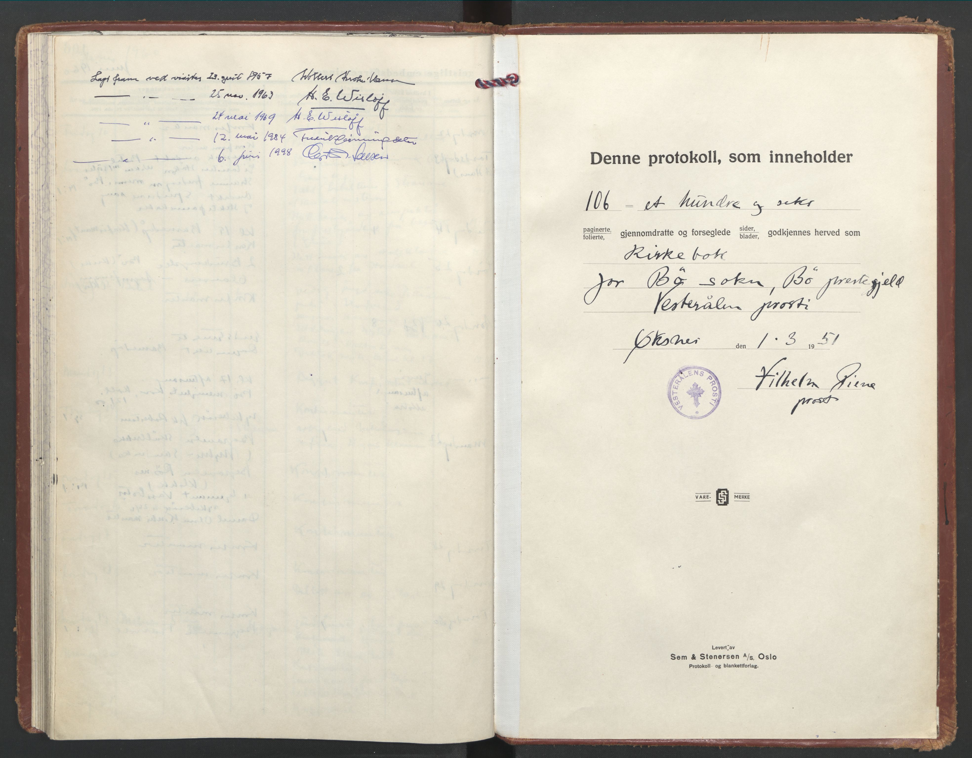 Ministerialprotokoller, klokkerbøker og fødselsregistre - Nordland, SAT/A-1459/891/L1308: Parish register (official) no. 891A13, 1951-1988