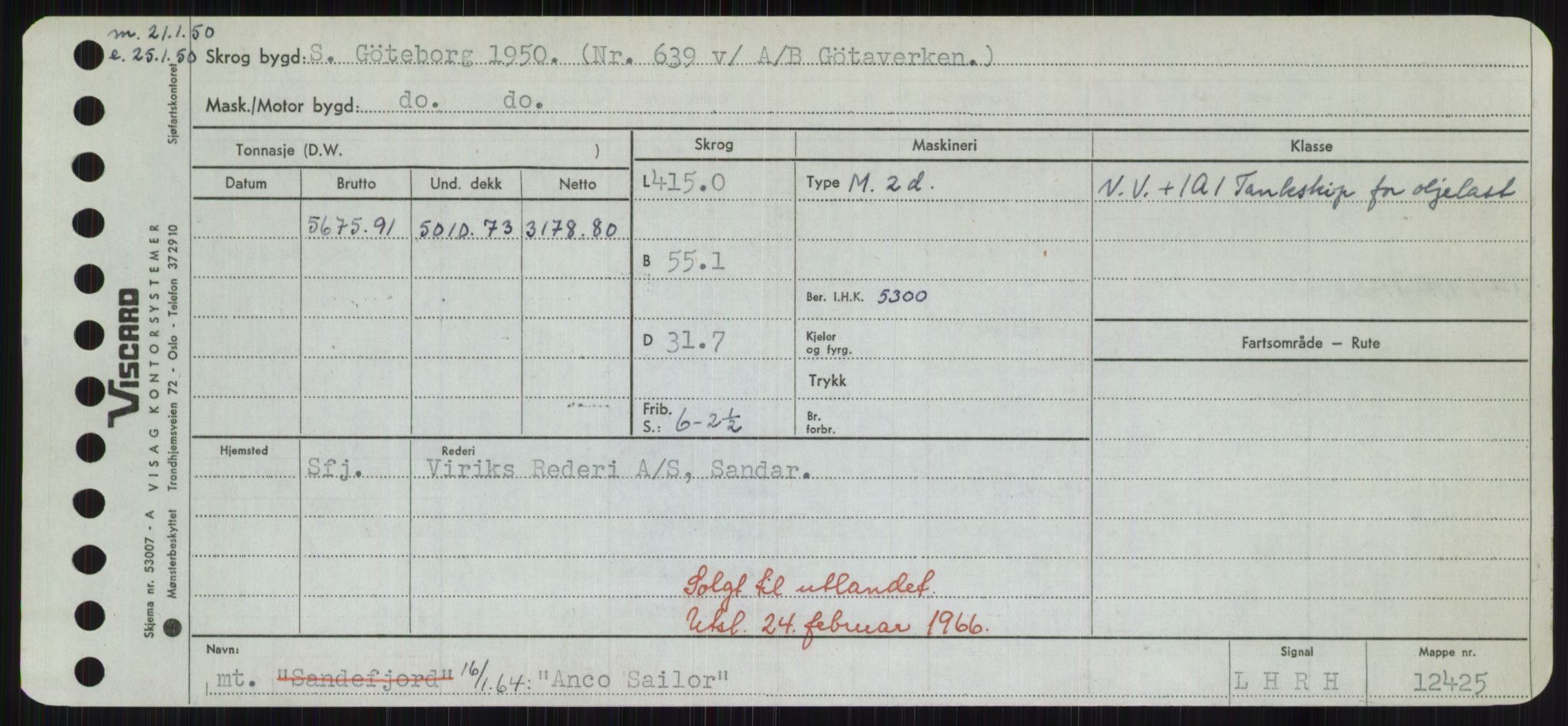 Sjøfartsdirektoratet med forløpere, Skipsmålingen, RA/S-1627/H/Hd/L0001: Fartøy, A-Anv, p. 511