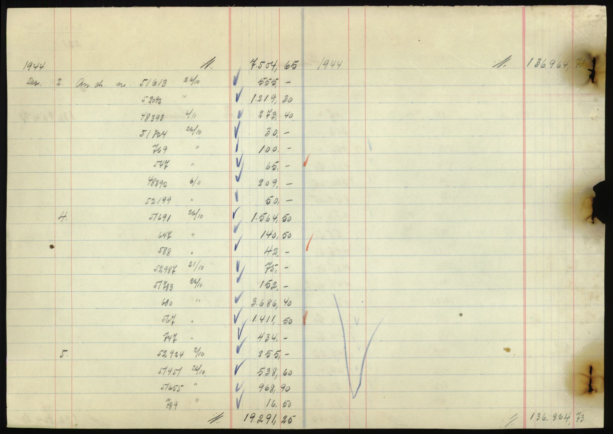 Forsvarsdepartementet, 10. kontor / Oppgjørskontoret, AV/RA-RAFA-1225/D/Db/L0180: Lista oppgjørskontor, 1942-1952, p. 1850