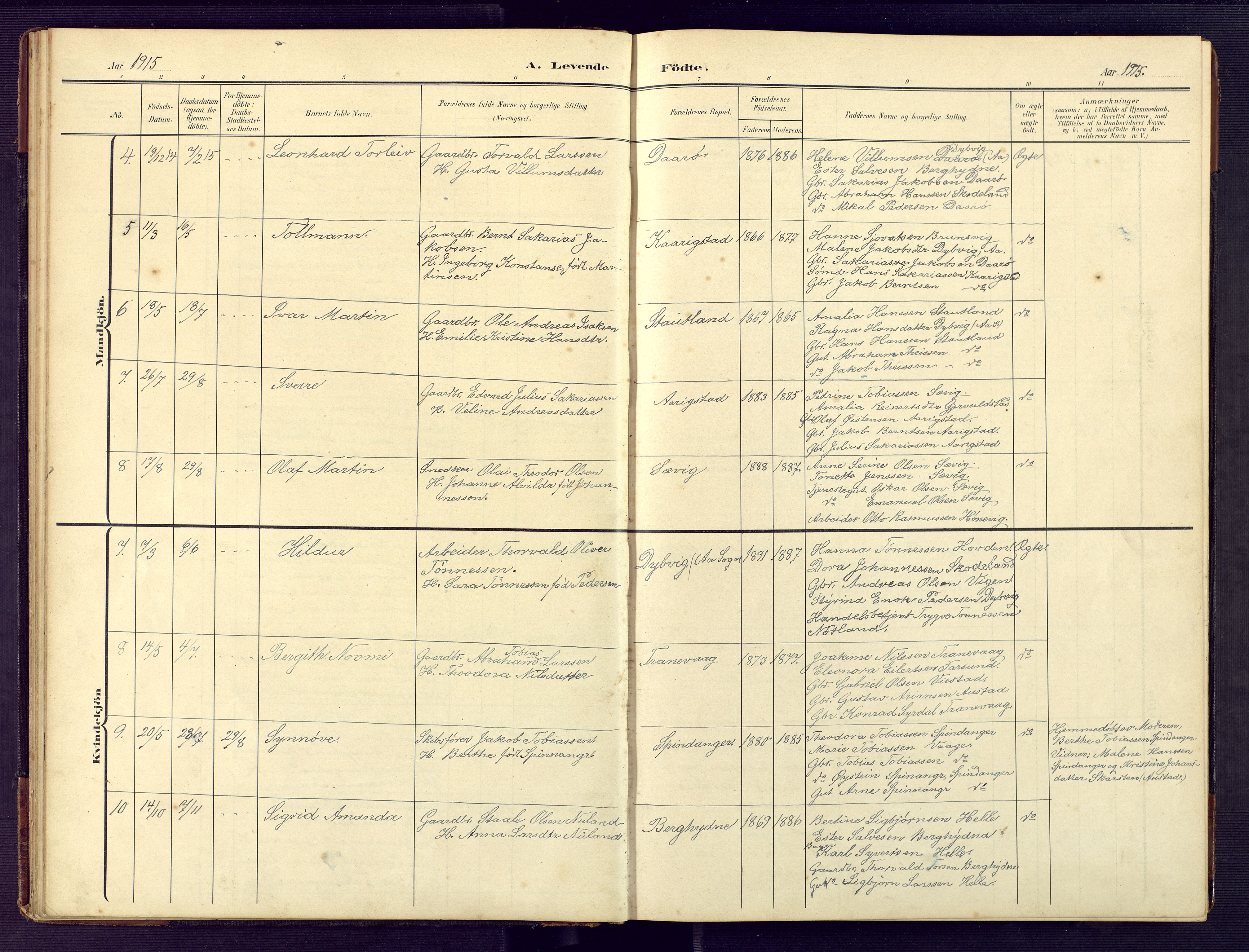 Herad sokneprestkontor, AV/SAK-1111-0018/F/Fb/Fbb/L0005: Parish register (copy) no. B 5, 1908-1949