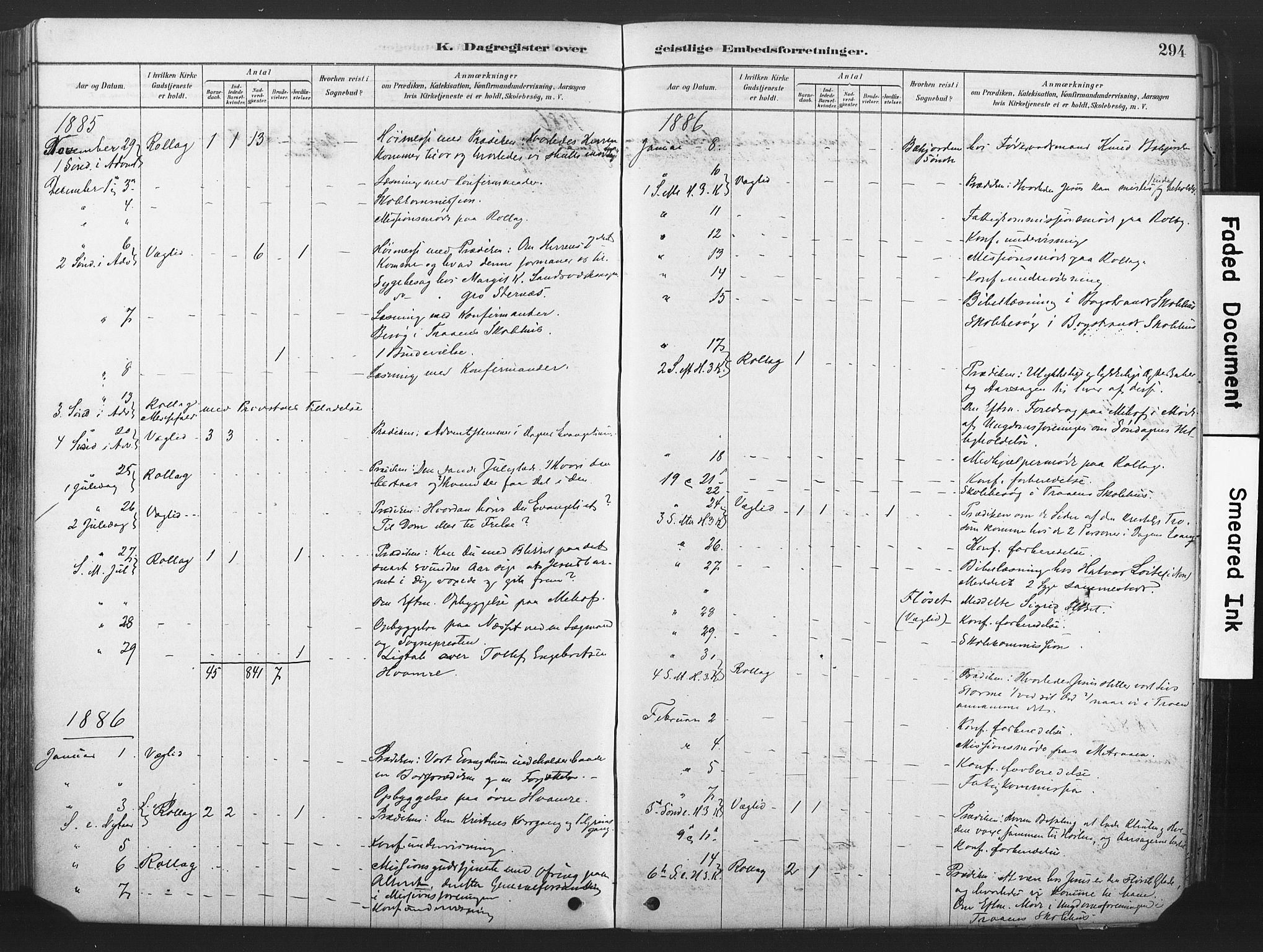 Rollag kirkebøker, SAKO/A-240/F/Fa/L0011: Parish register (official) no. I 11, 1878-1902, p. 294