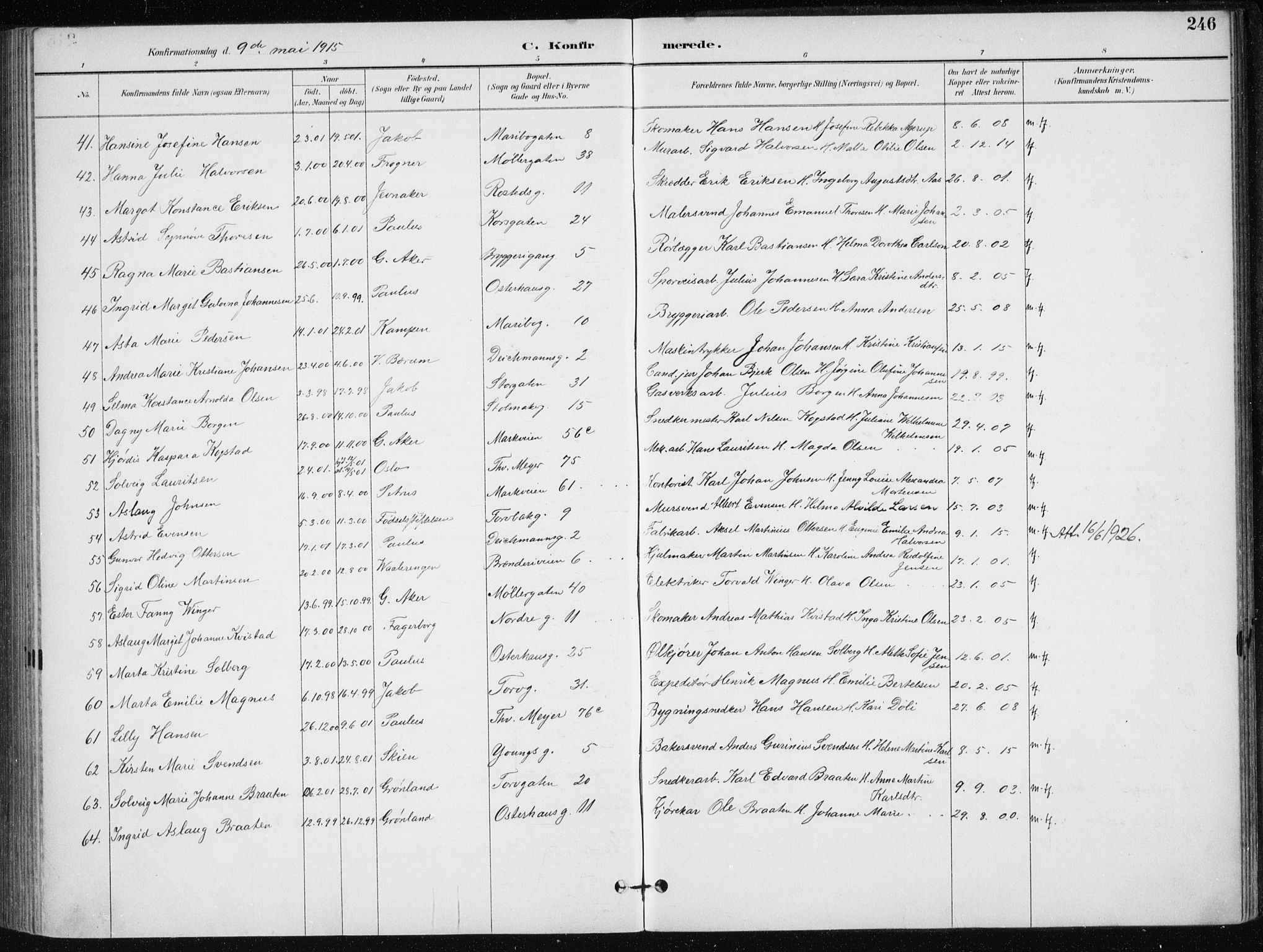 Jakob prestekontor Kirkebøker, AV/SAO-A-10850/F/Fa/L0008: Parish register (official) no. 8, 1892-1924, p. 246