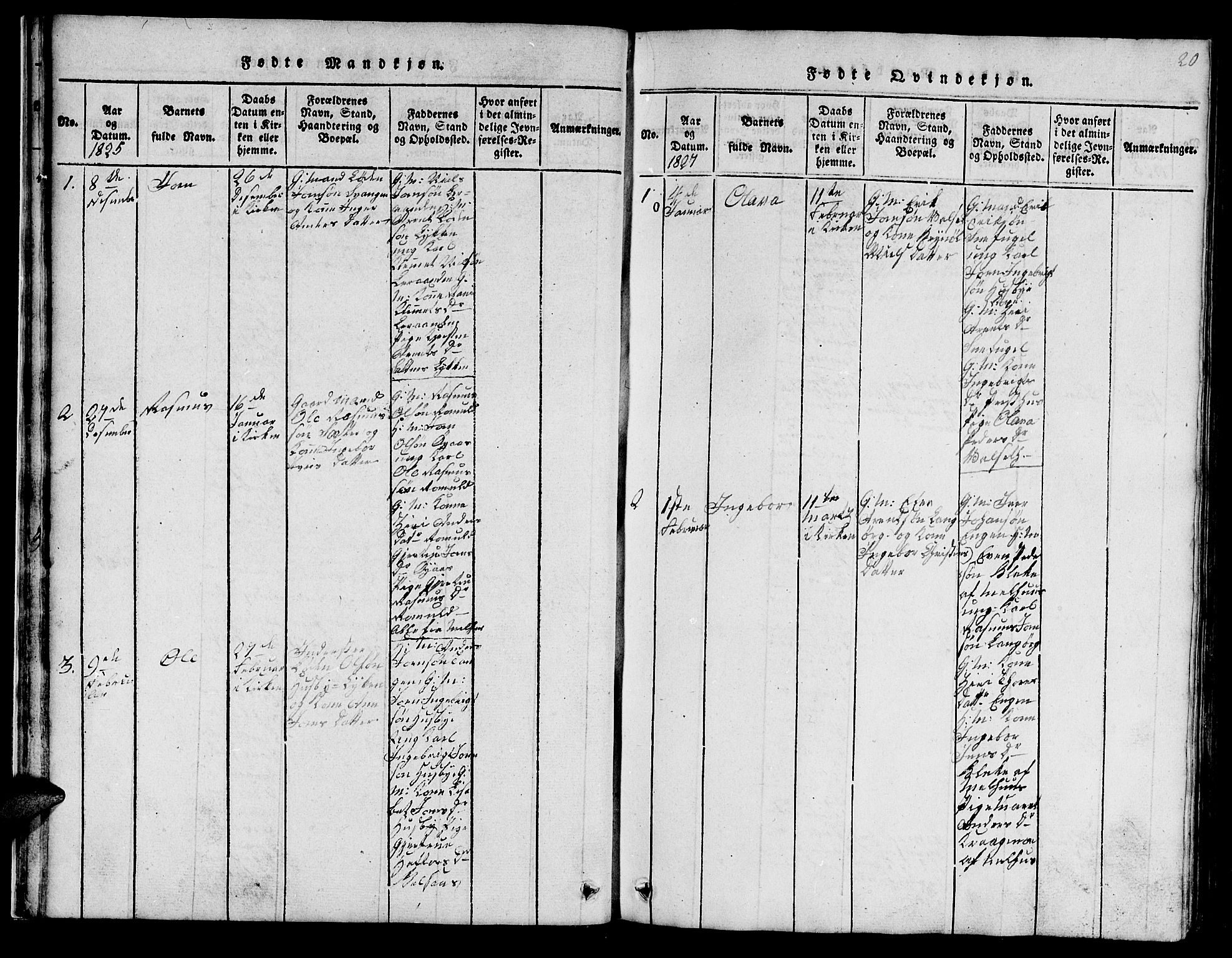 Ministerialprotokoller, klokkerbøker og fødselsregistre - Sør-Trøndelag, SAT/A-1456/666/L0788: Parish register (copy) no. 666C01, 1816-1847, p. 20