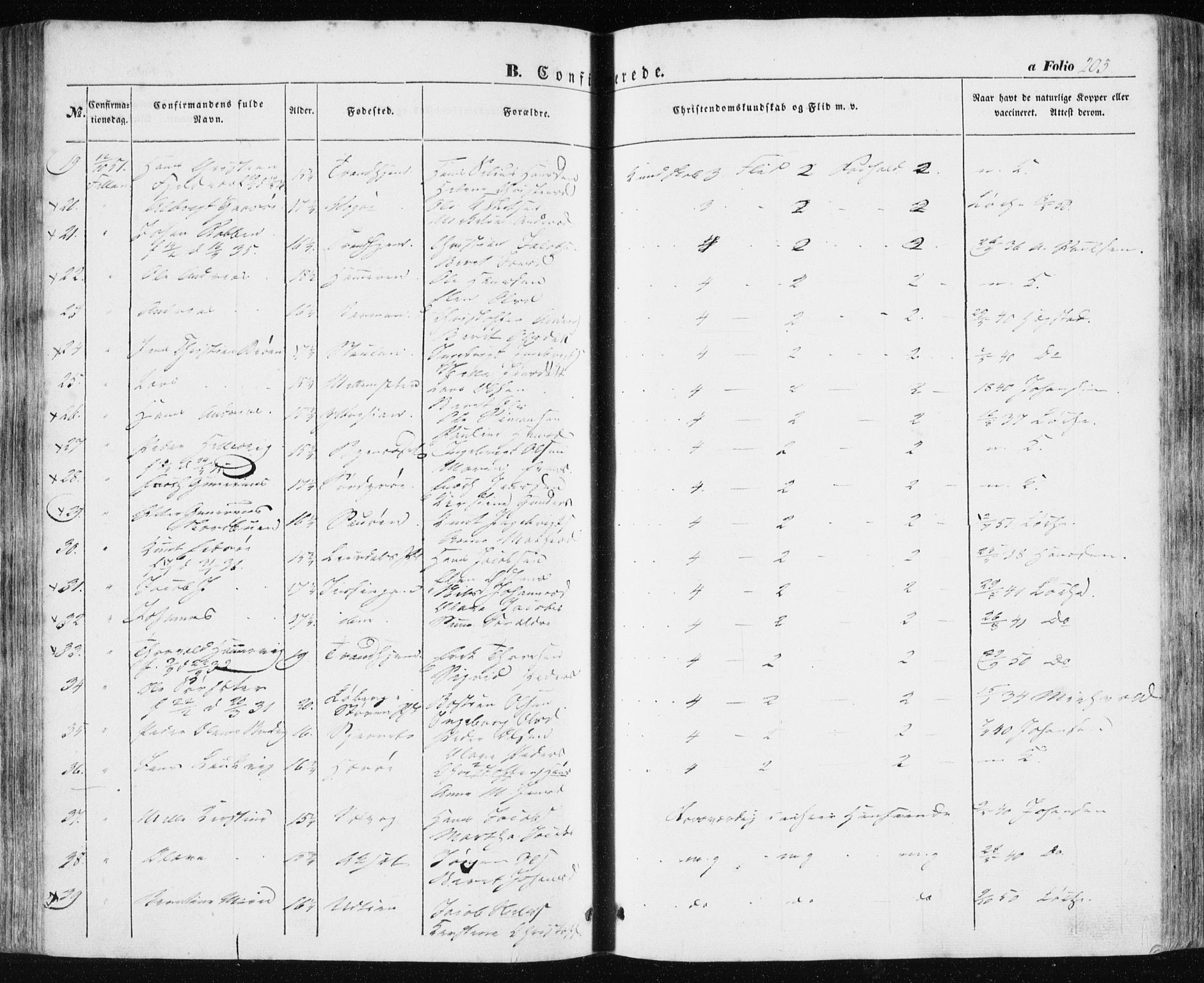 Ministerialprotokoller, klokkerbøker og fødselsregistre - Sør-Trøndelag, SAT/A-1456/634/L0529: Parish register (official) no. 634A05, 1843-1851, p. 203