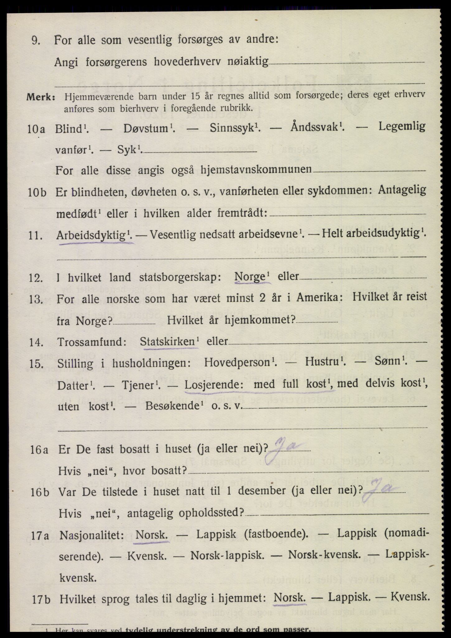 SAT, 1920 census for Sparbu, 1920, p. 3192