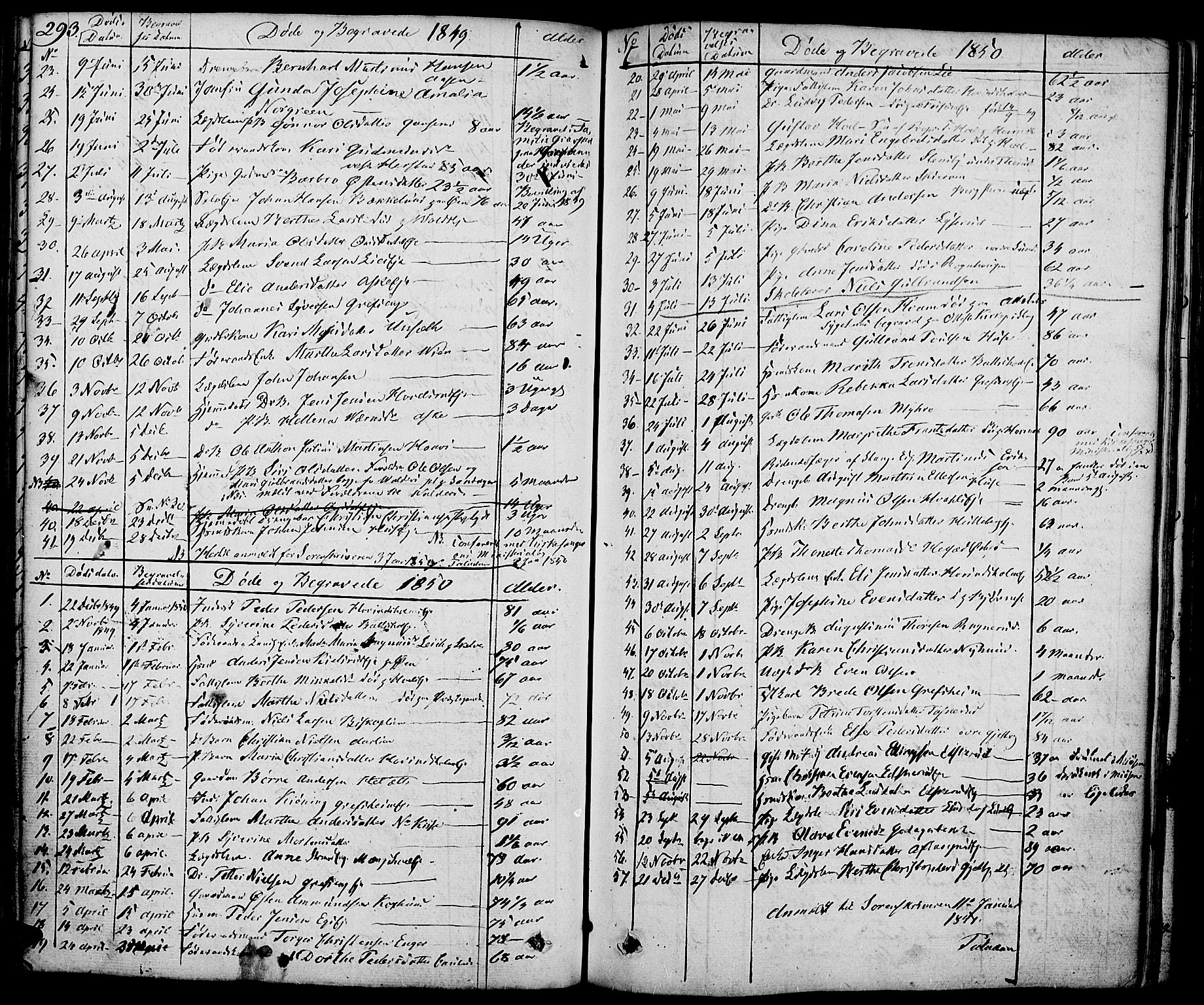 Nes prestekontor, Hedmark, SAH/PREST-020/K/Ka/L0003: Parish register (official) no. 3, 1827-1851, p. 293
