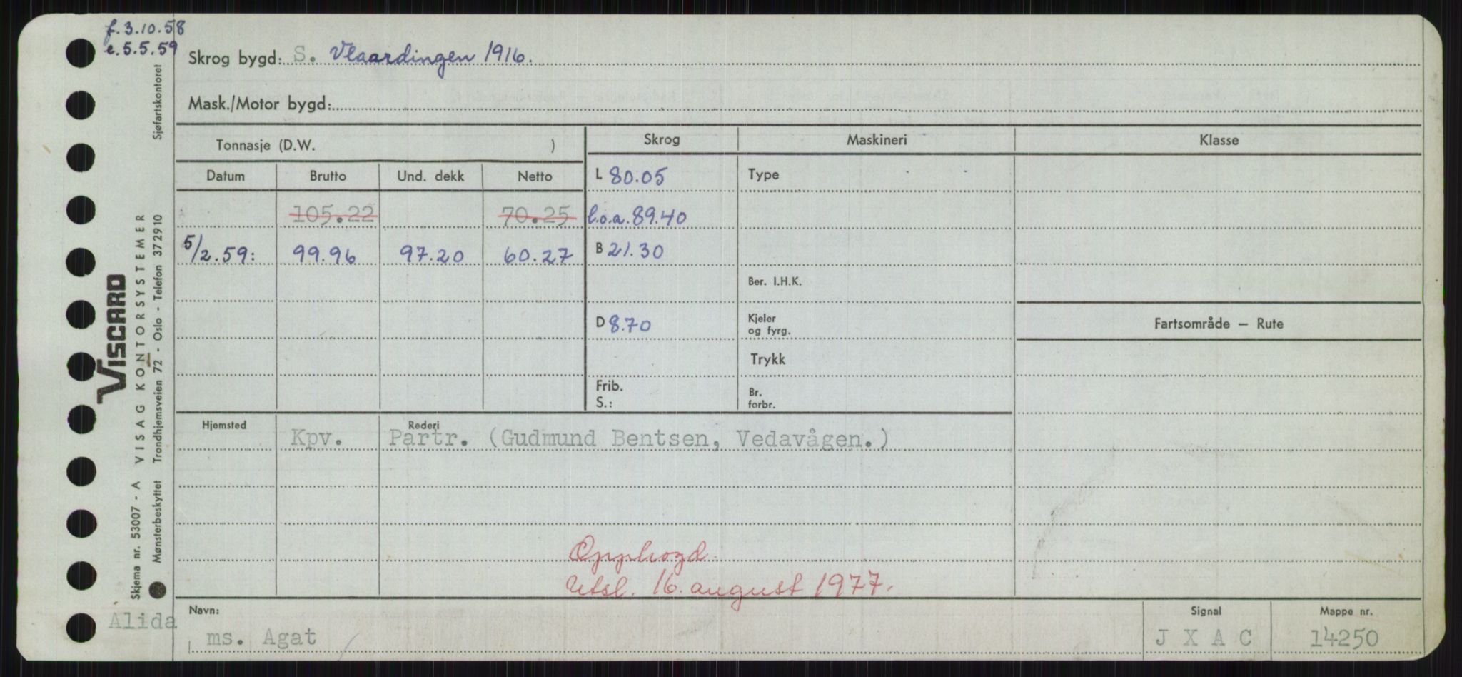 Sjøfartsdirektoratet med forløpere, Skipsmålingen, AV/RA-S-1627/H/Hd/L0001: Fartøy, A-Anv, p. 109