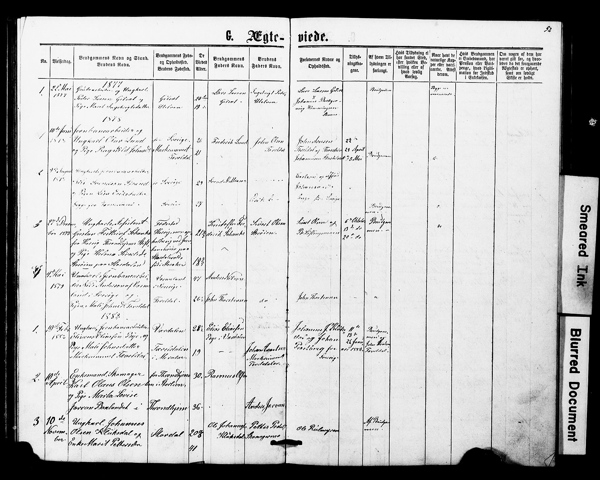 Ministerialprotokoller, klokkerbøker og fødselsregistre - Nord-Trøndelag, SAT/A-1458/707/L0052: Parish register (copy) no. 707C01, 1864-1897, p. 52