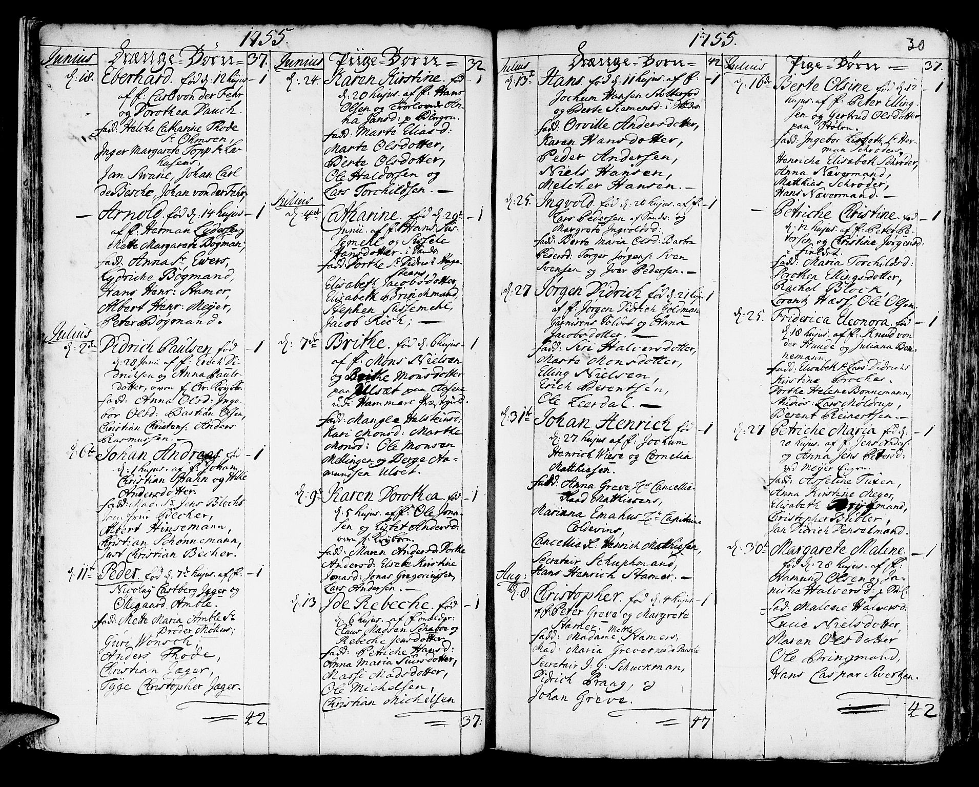 Korskirken sokneprestembete, AV/SAB-A-76101/H/Haa/L0005: Parish register (official) no. A 5, 1751-1789, p. 30