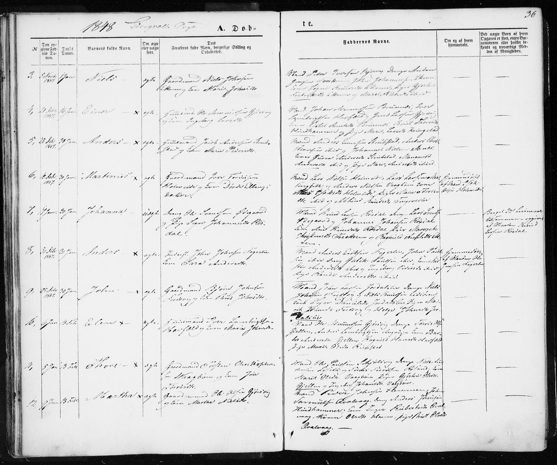 Ministerialprotokoller, klokkerbøker og fødselsregistre - Møre og Romsdal, AV/SAT-A-1454/586/L0984: Parish register (official) no. 586A10, 1844-1856, p. 36