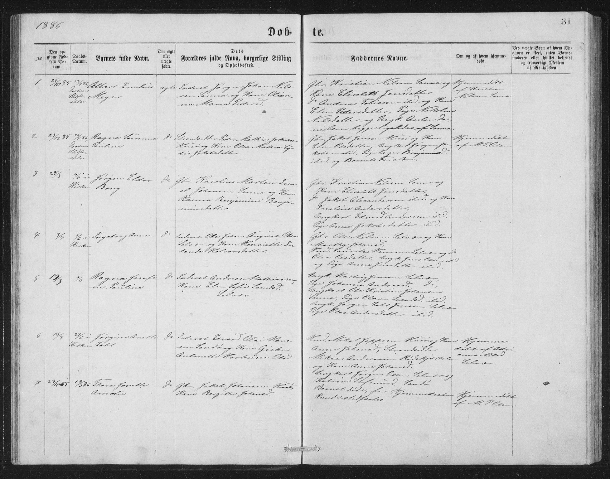 Ministerialprotokoller, klokkerbøker og fødselsregistre - Nordland, SAT/A-1459/840/L0582: Parish register (copy) no. 840C02, 1874-1900, p. 31