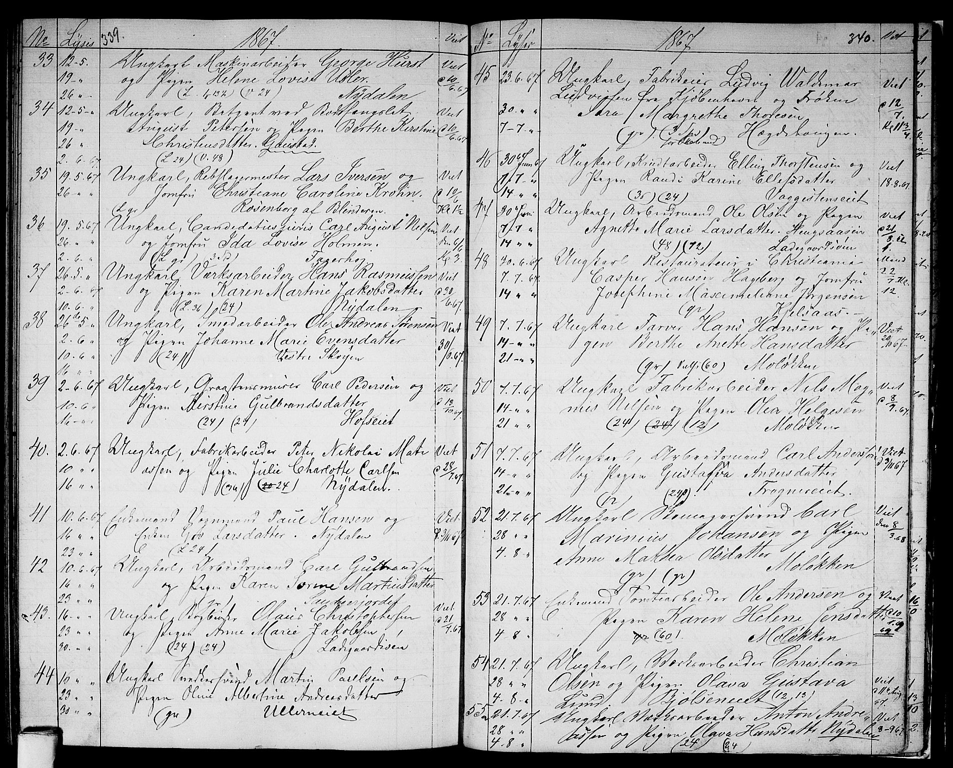 Vestre Aker prestekontor Kirkebøker, SAO/A-10025/G/Ga/L0001: Parish register (copy) no. I 1, 1859-1871, p. 339-340