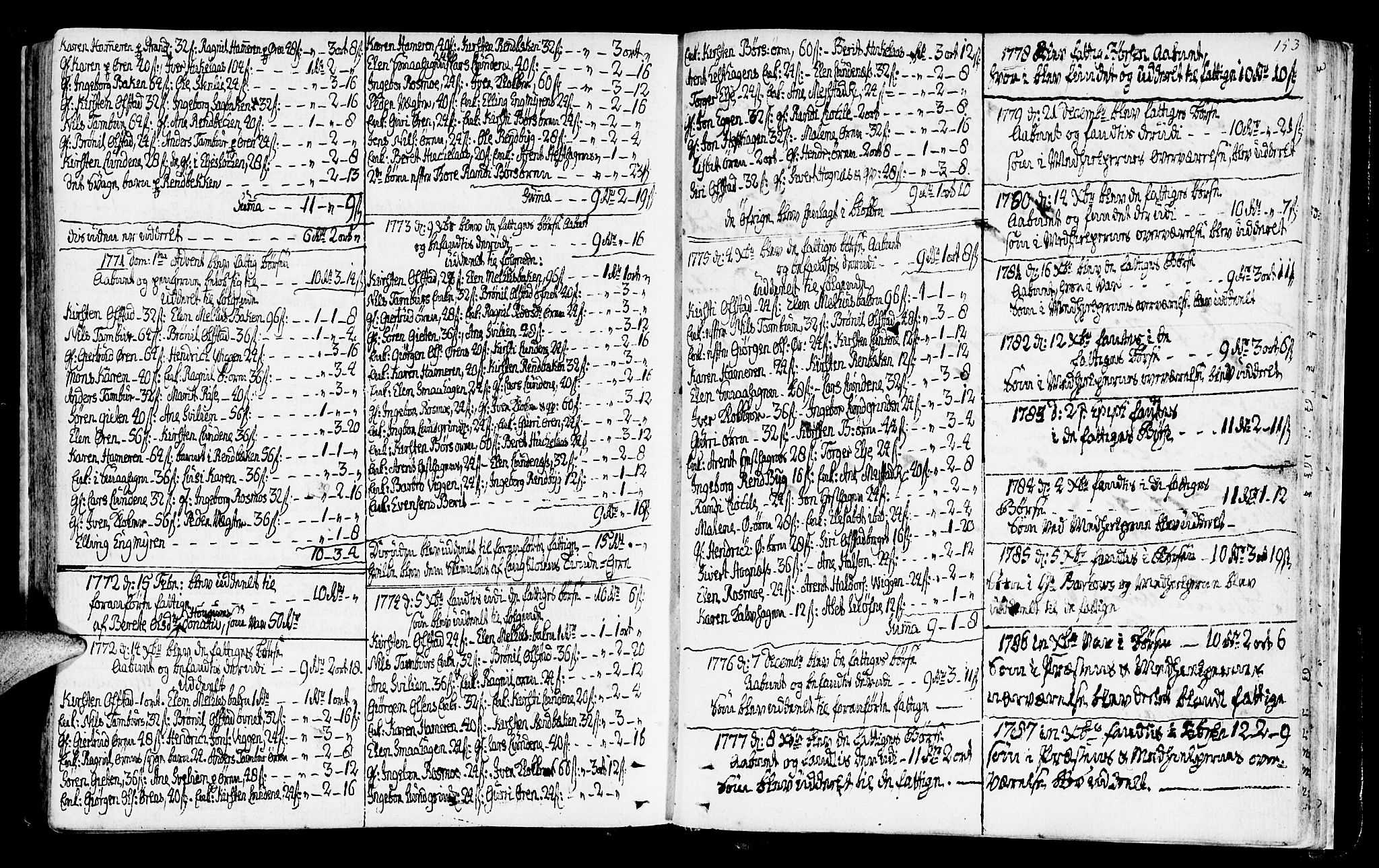 Ministerialprotokoller, klokkerbøker og fødselsregistre - Sør-Trøndelag, AV/SAT-A-1456/665/L0768: Parish register (official) no. 665A03, 1754-1803, p. 153