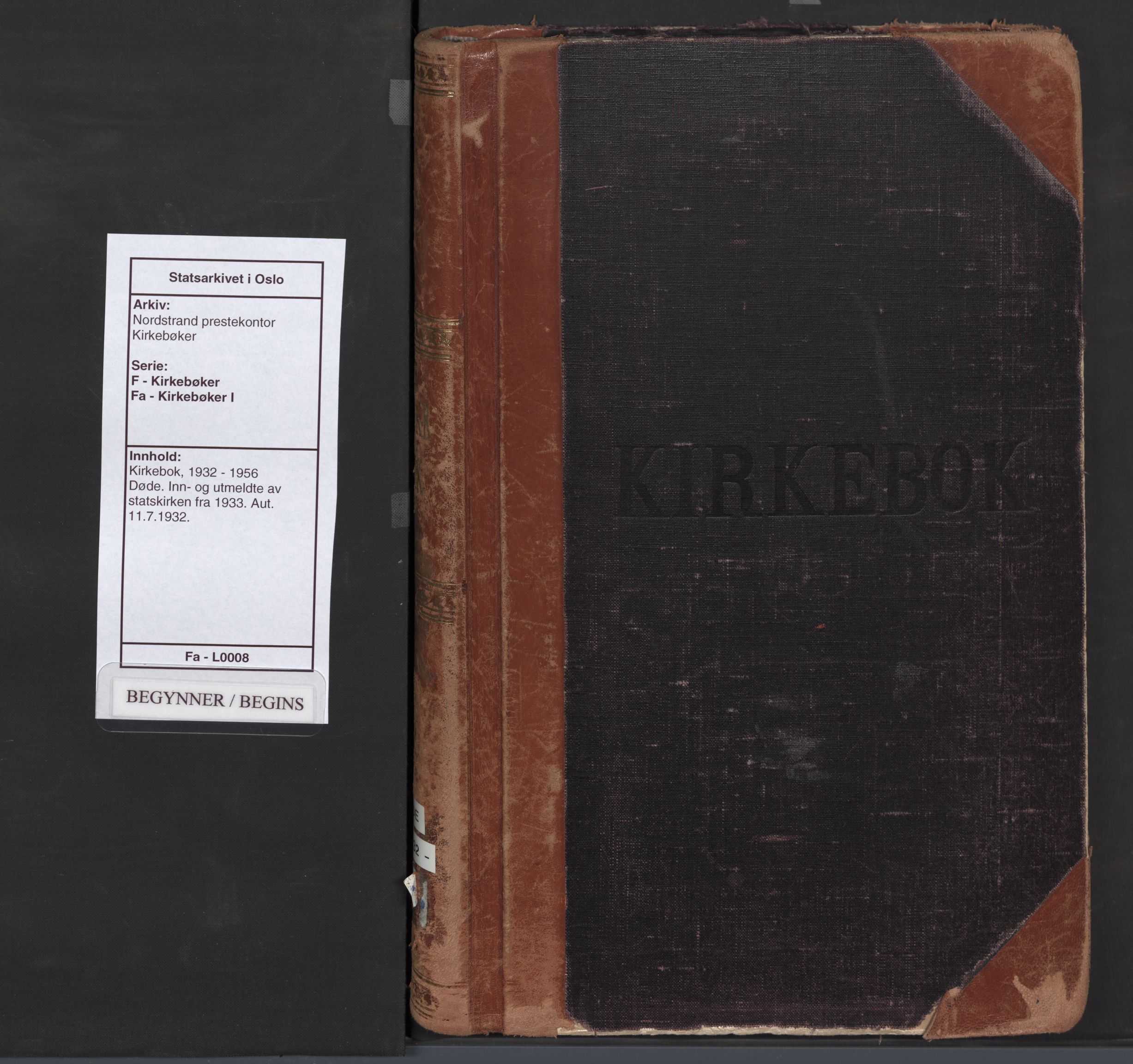 Nordstrand prestekontor Kirkebøker, SAO/A-10362a/F/Fa/L0008: Parish register (official) no. I 8, 1932-1956