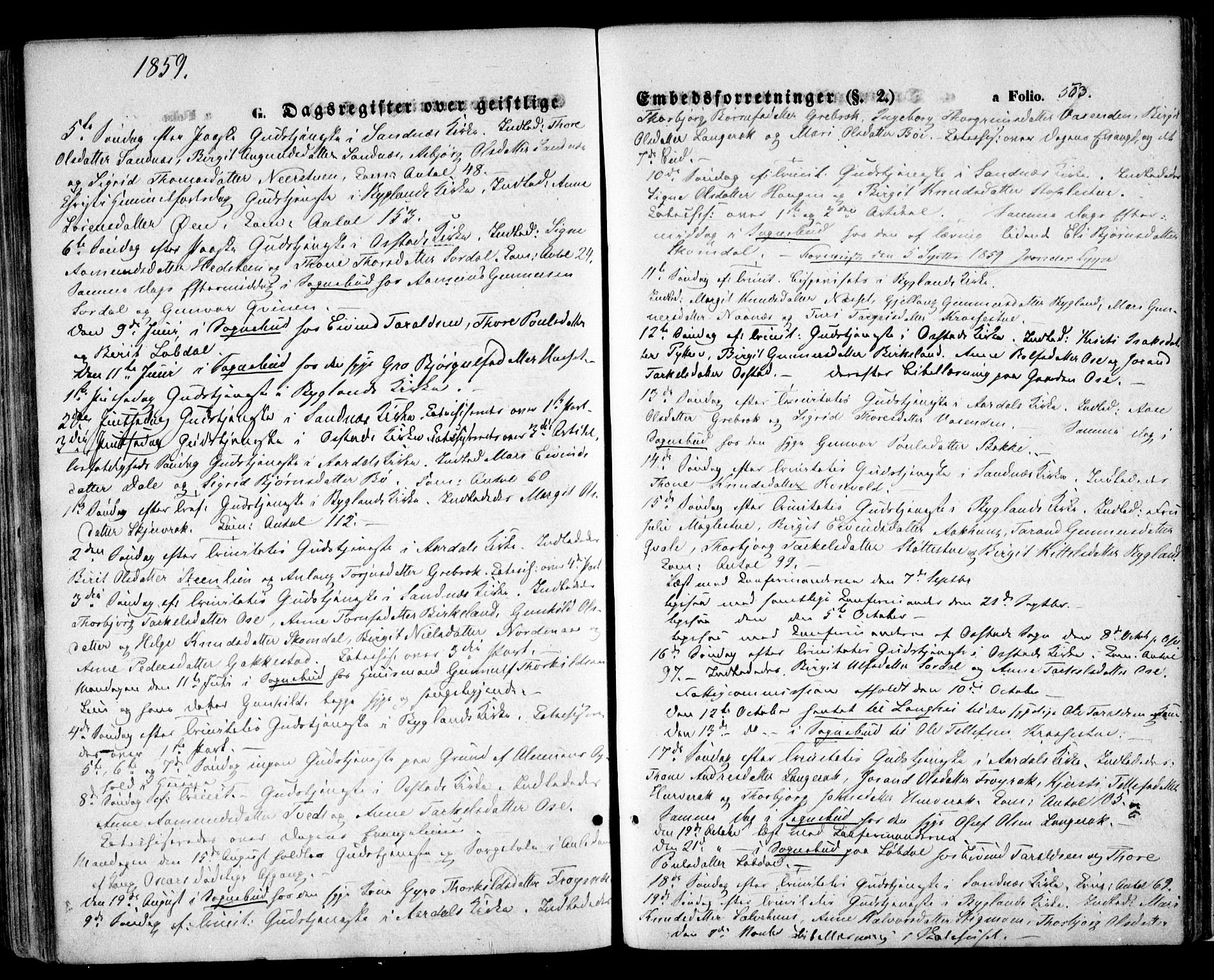 Bygland sokneprestkontor, SAK/1111-0006/F/Fa/Fab/L0005: Parish register (official) no. A 5, 1859-1873, p. 503