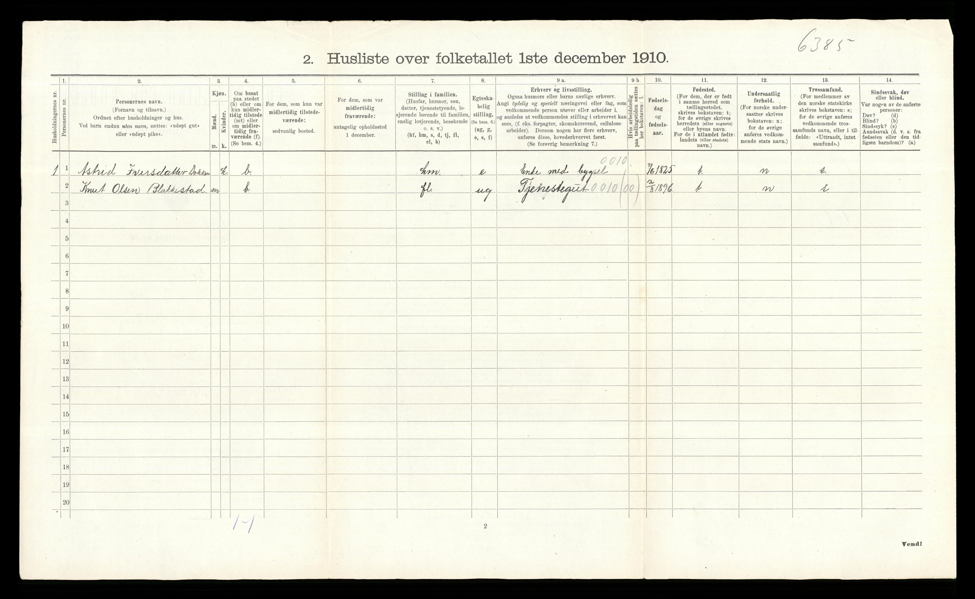 RA, 1910 census for Gol, 1910, p. 51