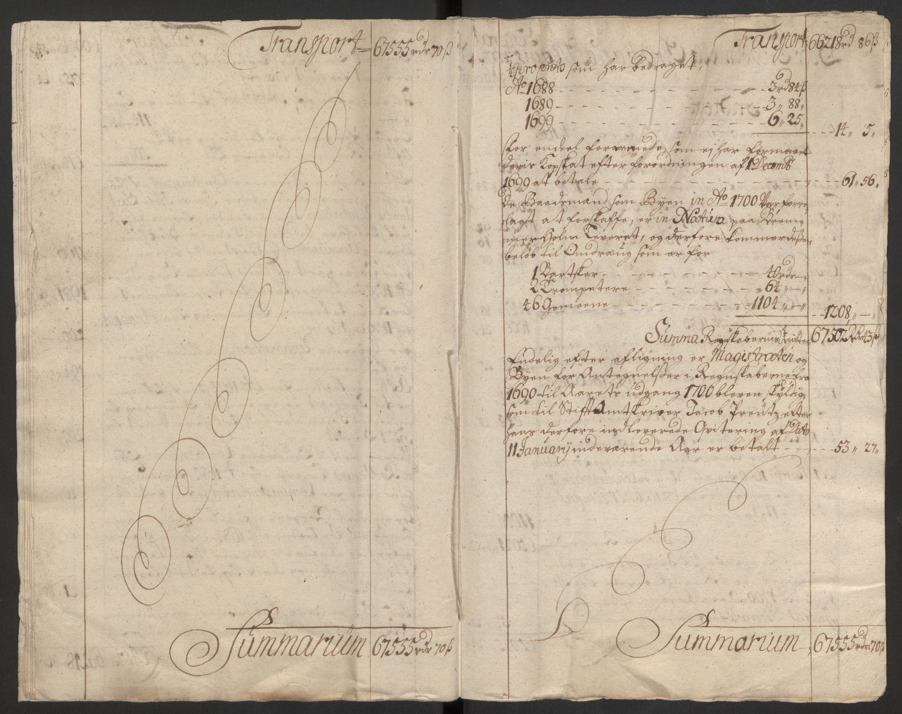 Rentekammeret inntil 1814, Reviderte regnskaper, Byregnskaper, AV/RA-EA-4066/R/Rm/L0258: [M1] Kontribusjonsregnskap, 1664-1700, p. 120