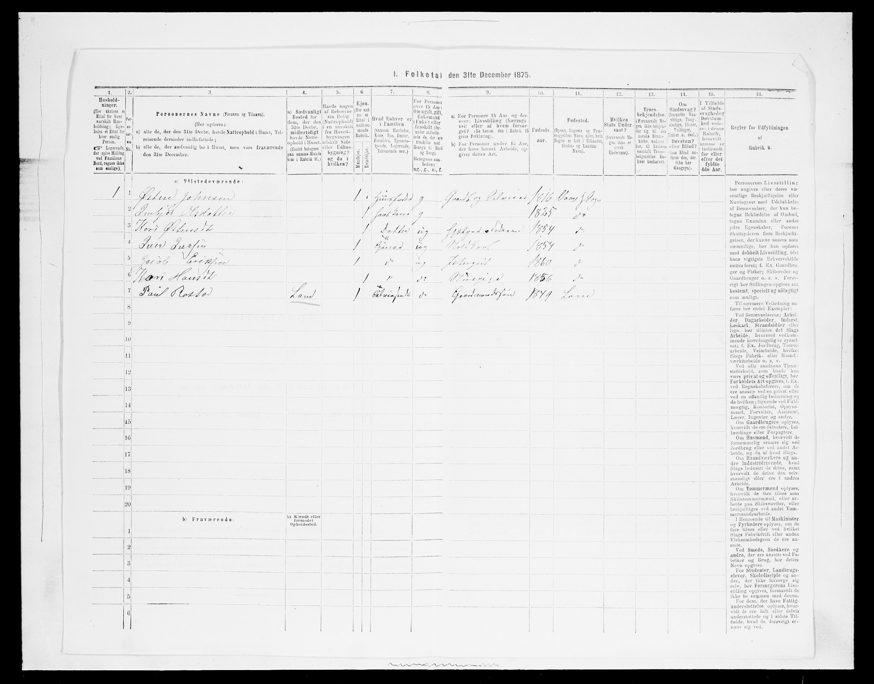 SAH, 1875 census for 0515P Vågå, 1875, p. 690