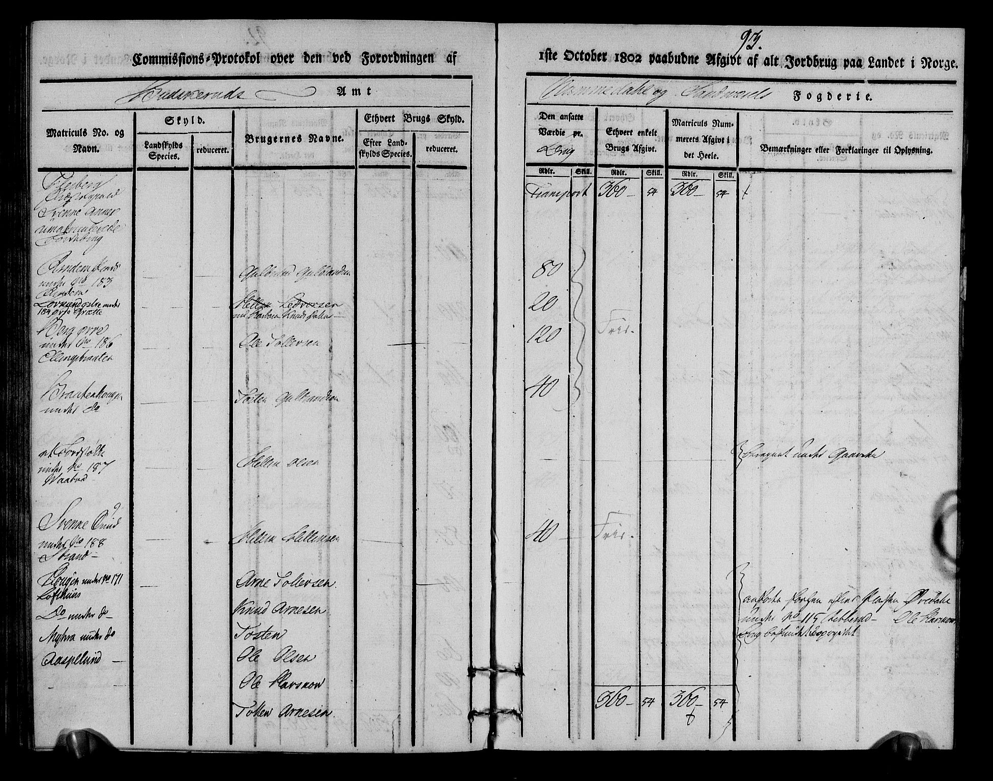 Rentekammeret inntil 1814, Realistisk ordnet avdeling, AV/RA-EA-4070/N/Ne/Nea/L0055: Numedal og Sandsvær fogderi. Kommisjonsprotokoll for Flesberg prestegjeld, 1803, p. 94