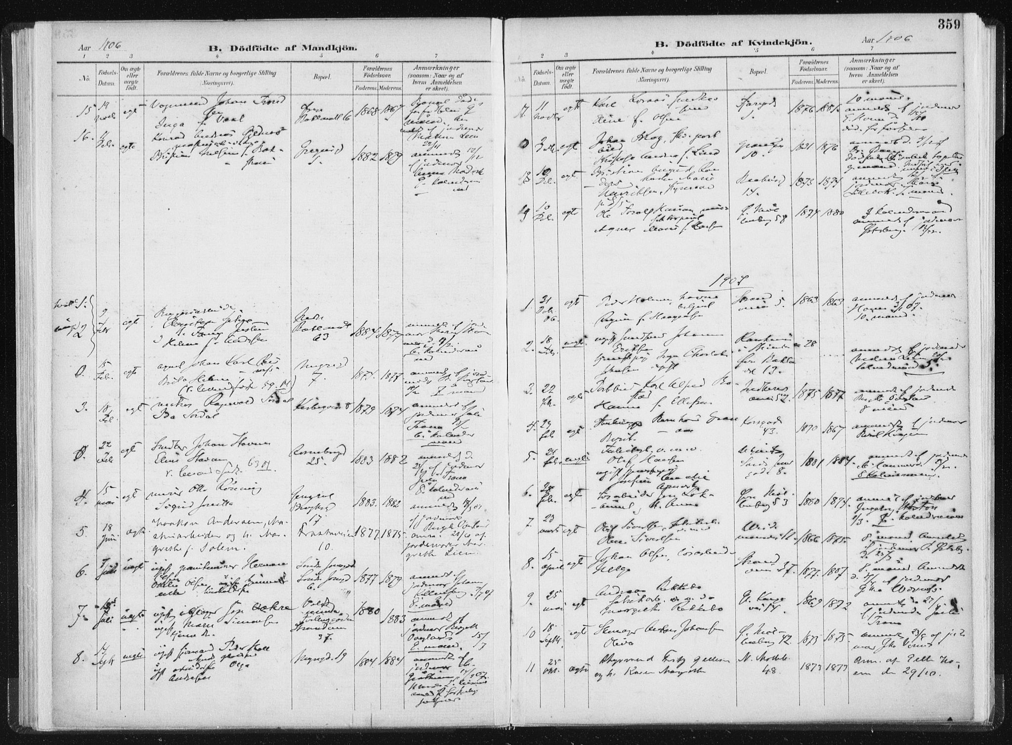 Ministerialprotokoller, klokkerbøker og fødselsregistre - Sør-Trøndelag, SAT/A-1456/604/L0200: Parish register (official) no. 604A20II, 1901-1908, p. 359