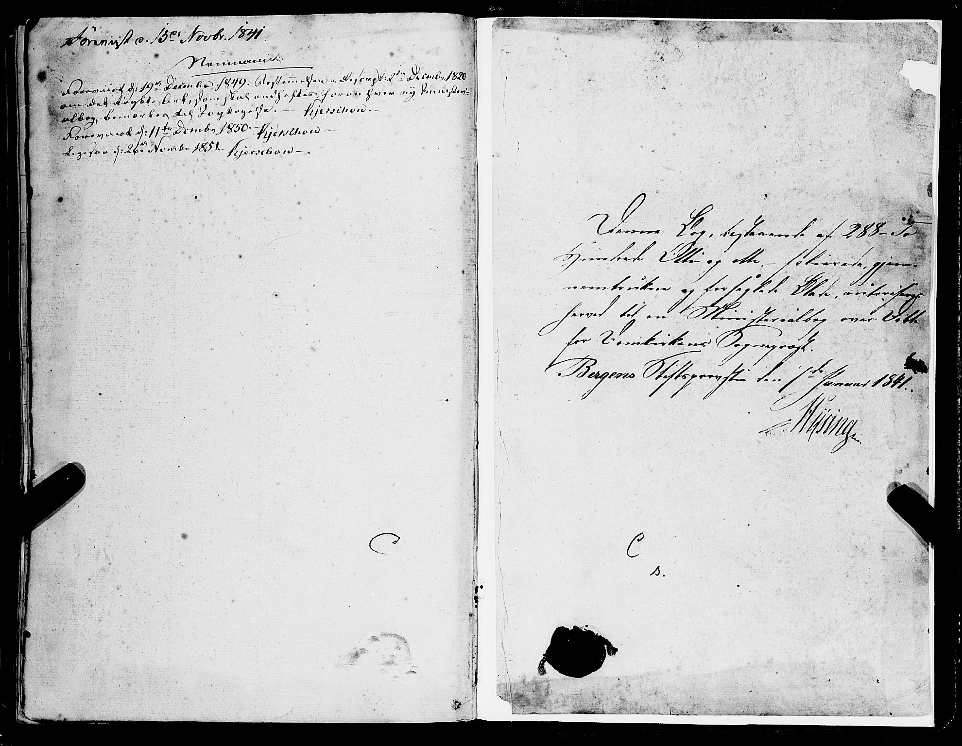 Domkirken sokneprestembete, SAB/A-74801/H/Haa/L0019: Parish register (official) no. B 2, 1841-1851