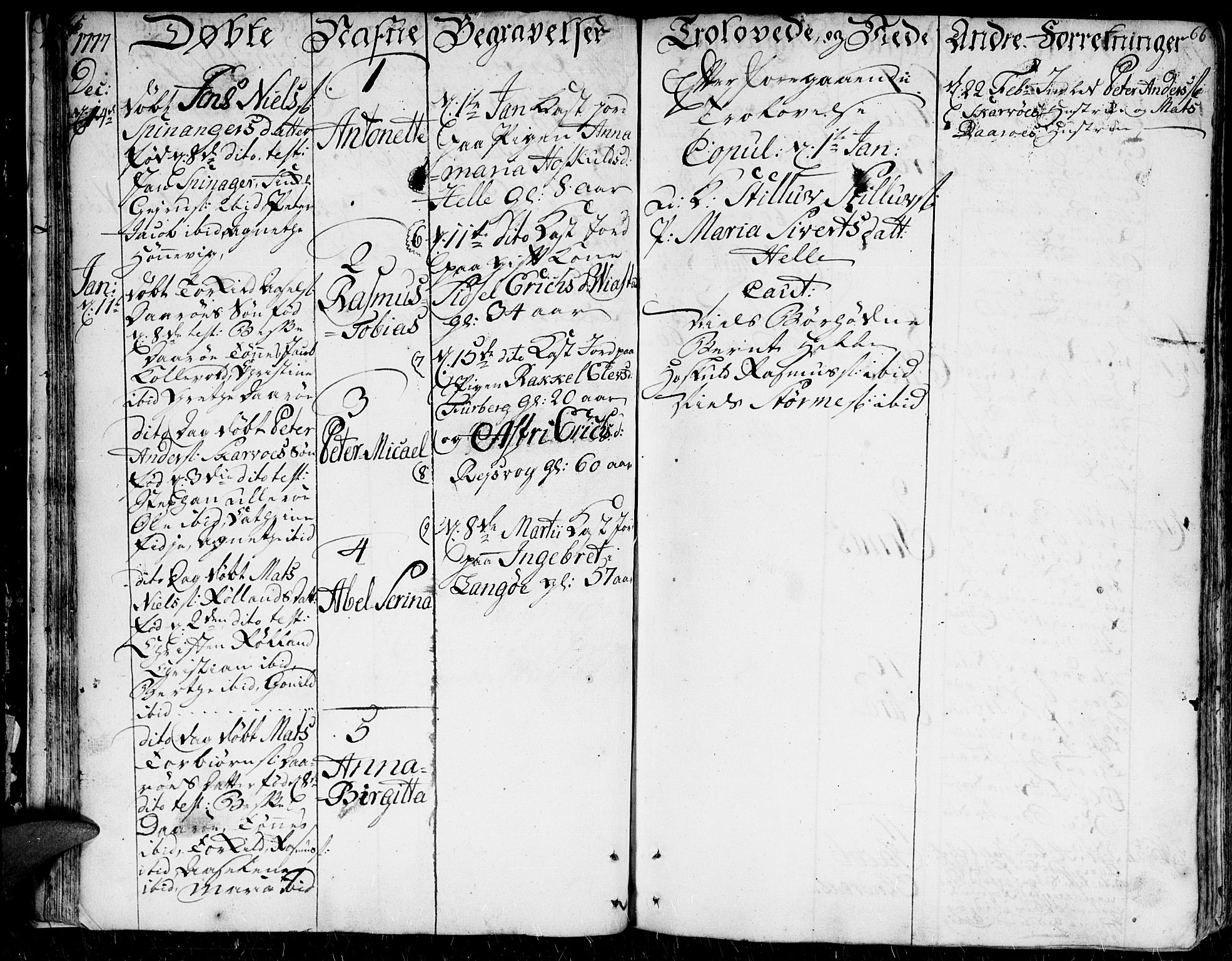 Herad sokneprestkontor, AV/SAK-1111-0018/F/Fa/Faa/L0001: Parish register (official) no. A 1 /2, 1768-1797, p. 65-66