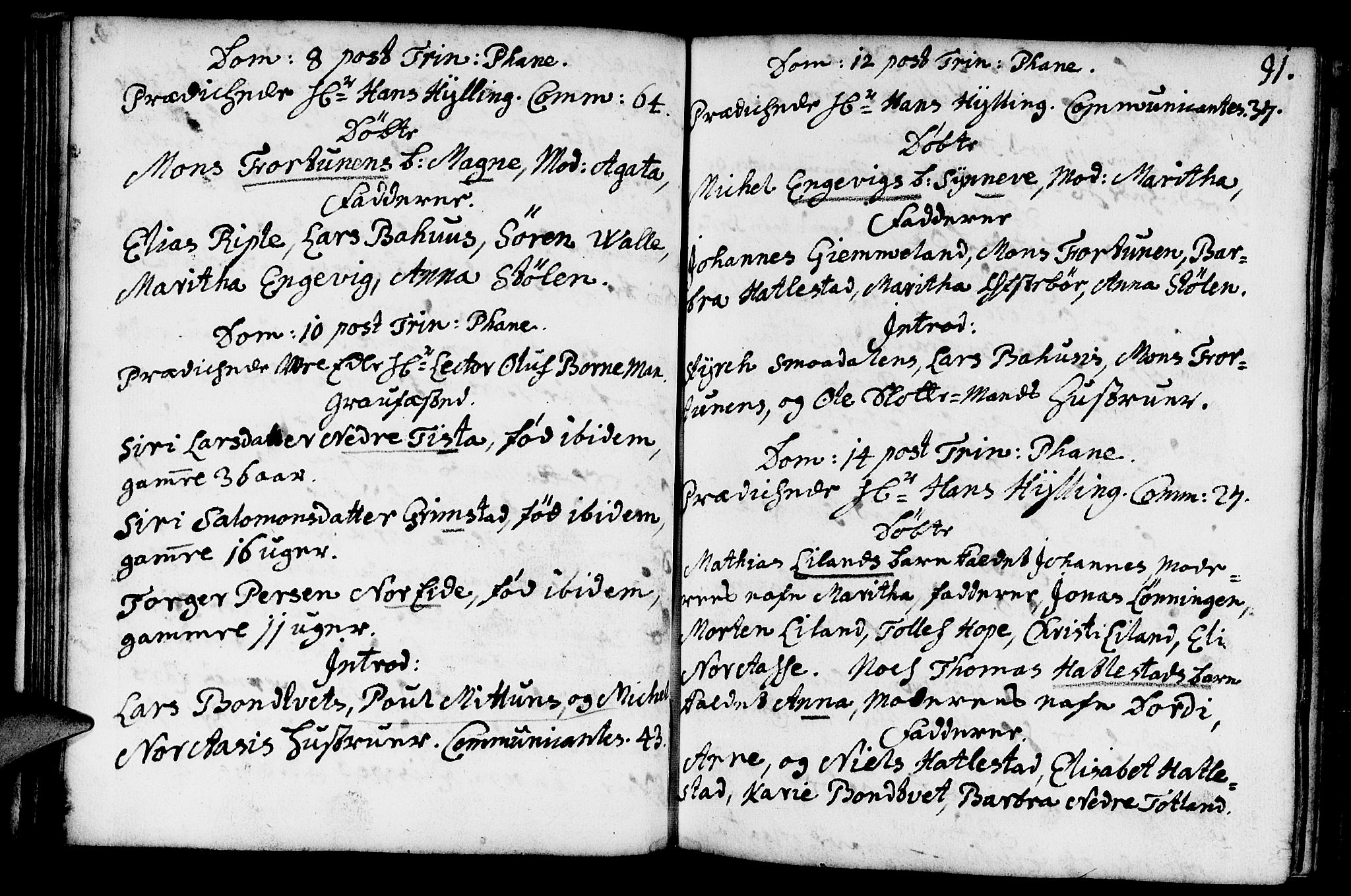 Fana Sokneprestembete, AV/SAB-A-75101/H/Haa/Haaa/L0002: Parish register (official) no. A 2, 1719-1735, p. 91