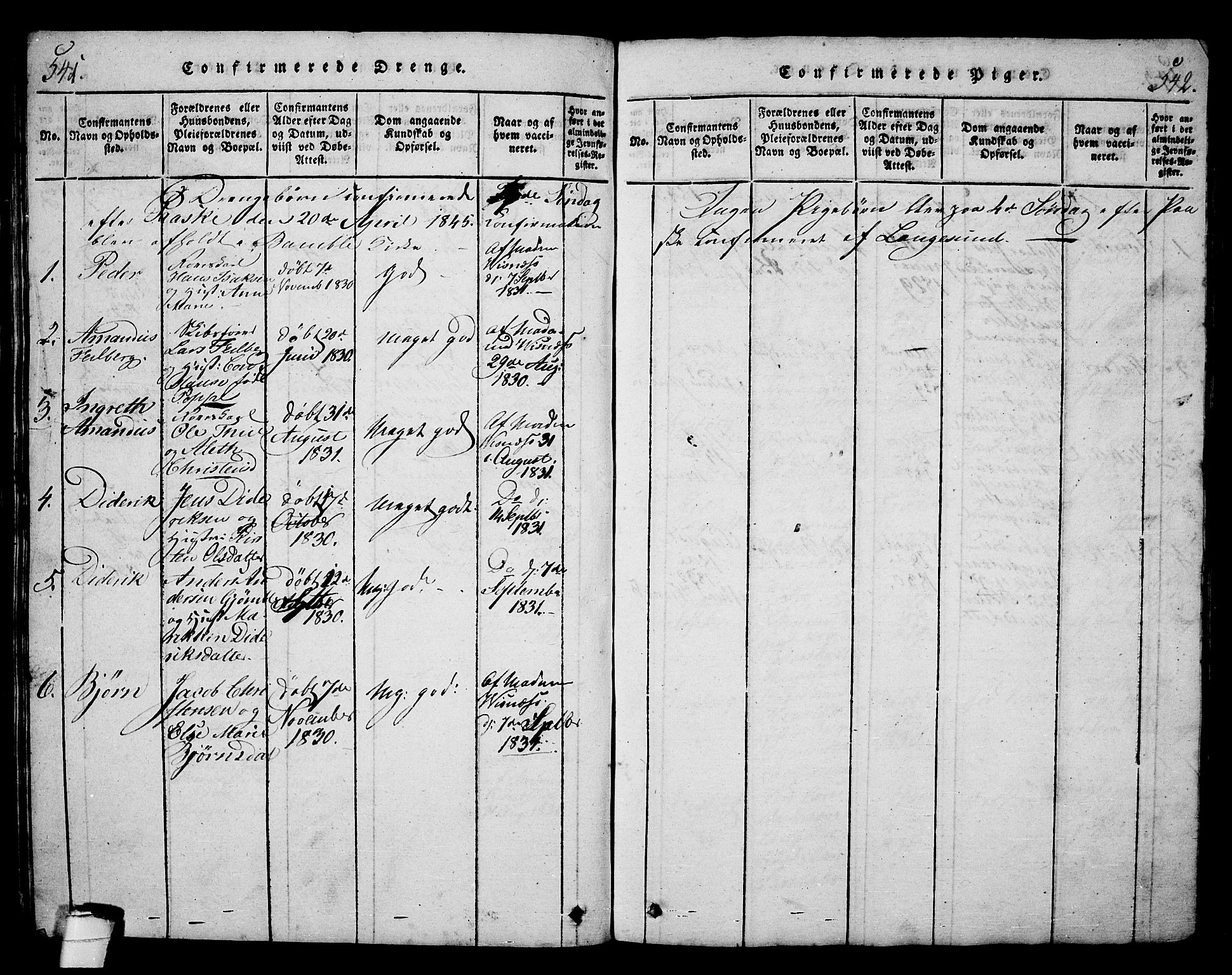 Langesund kirkebøker, SAKO/A-280/G/Ga/L0003: Parish register (copy) no. 3, 1815-1858, p. 541-542
