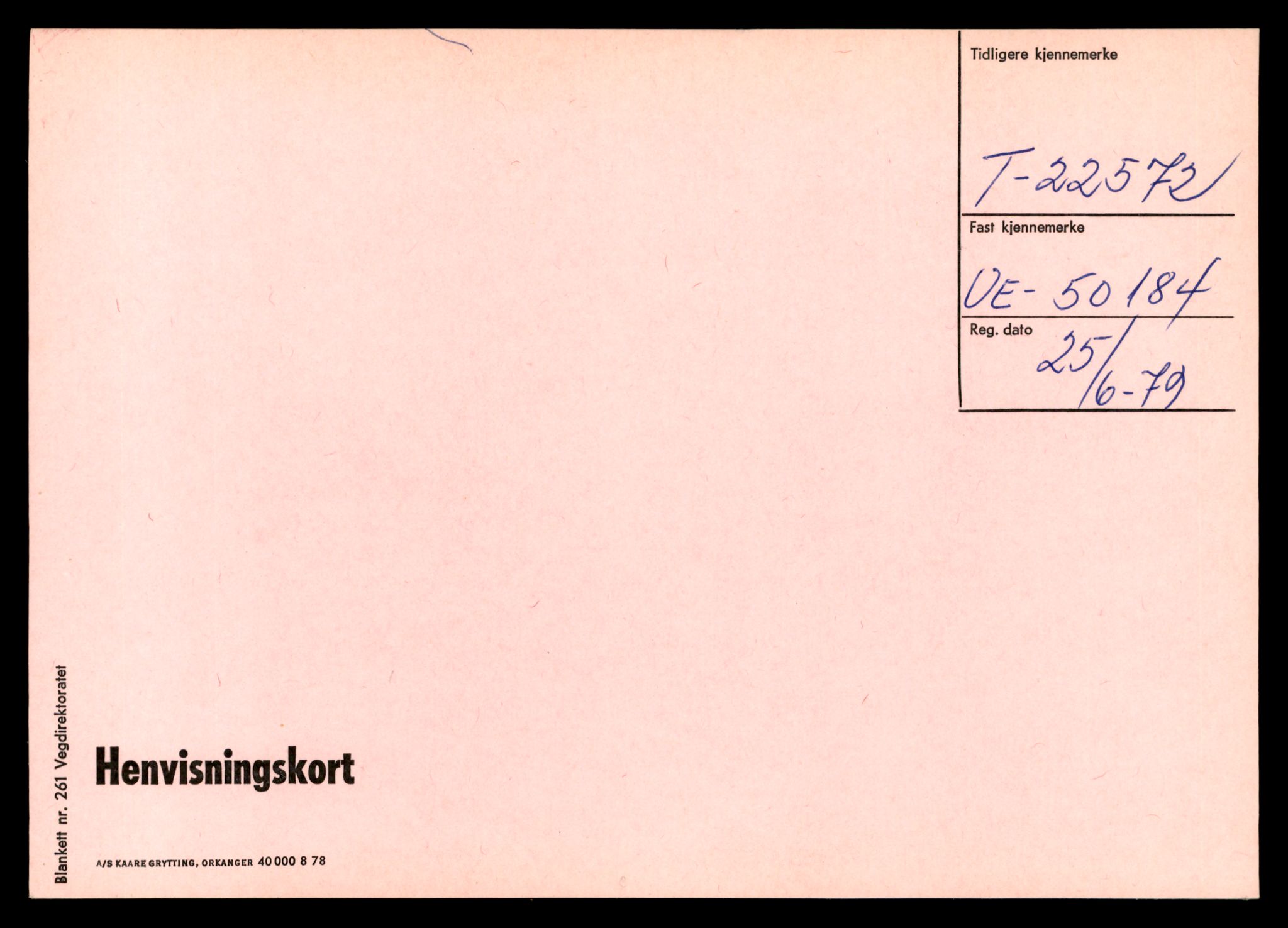 Møre og Romsdal vegkontor - Ålesund trafikkstasjon, AV/SAT-A-4099/F/Ff/L0005: Overførings-/henvisningskort T 22571 - T 26270, 1927-1998, p. 2