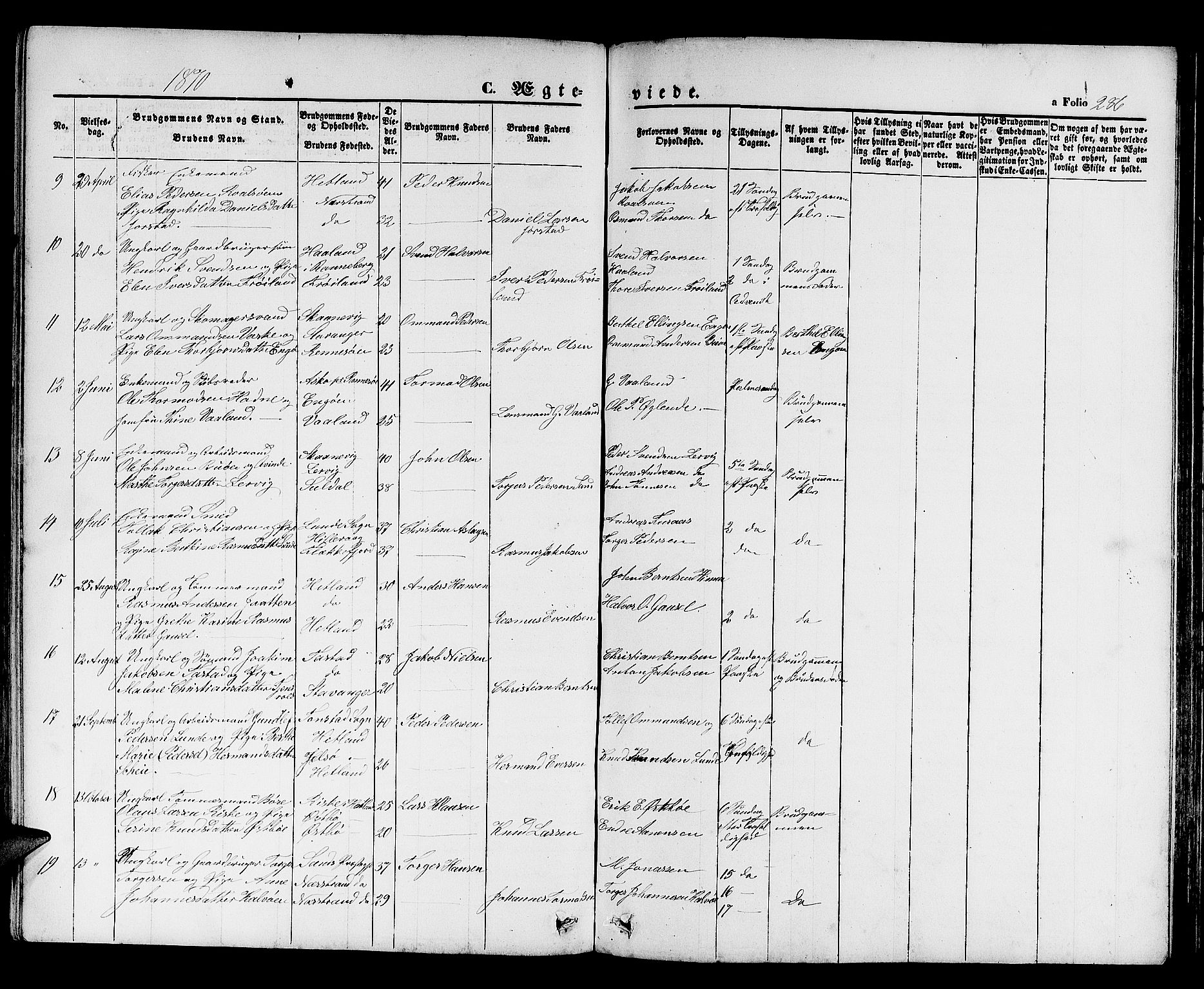 Hetland sokneprestkontor, SAST/A-101826/30/30BB/L0003: Parish register (copy) no. B 3, 1863-1877, p. 286