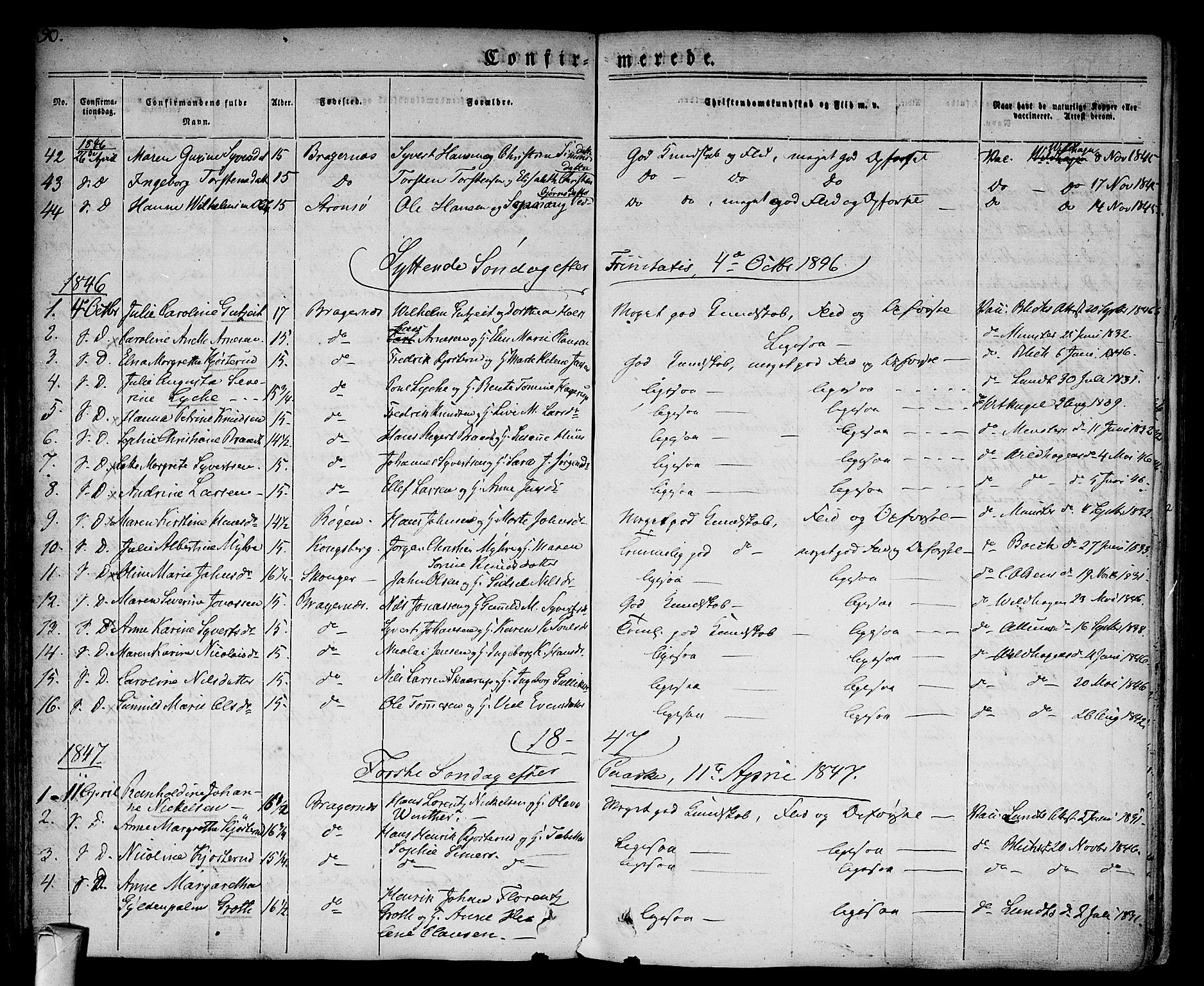 Bragernes kirkebøker, SAKO/A-6/F/Fc/L0001: Parish register (official) no. III 1, 1830-1853, p. 90