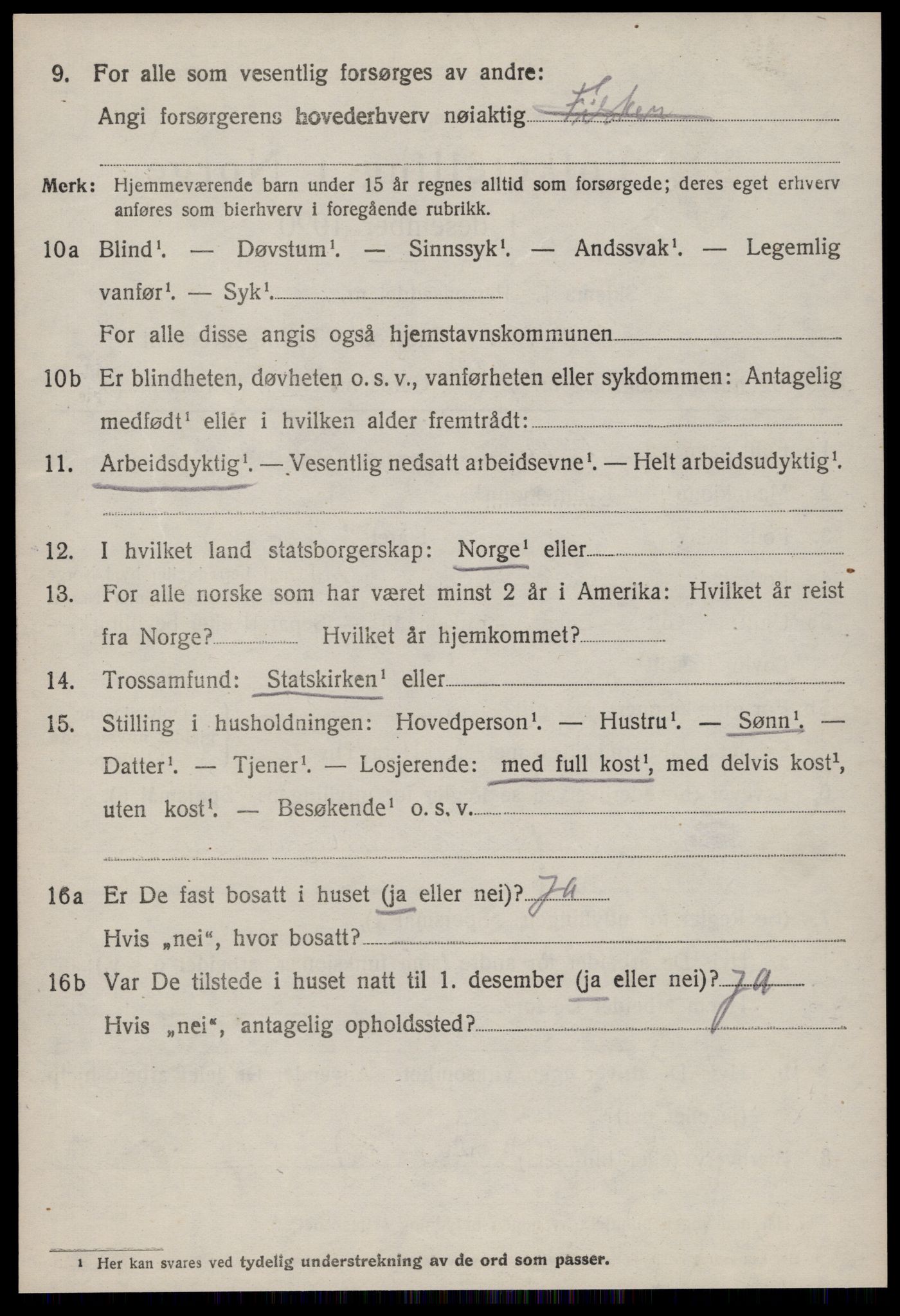 SAT, 1920 census for Giske, 1920, p. 819