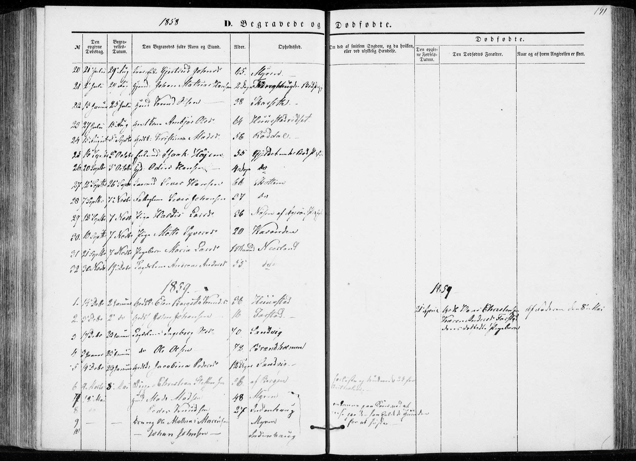 Ministerialprotokoller, klokkerbøker og fødselsregistre - Møre og Romsdal, AV/SAT-A-1454/566/L0767: Parish register (official) no. 566A06, 1852-1868, p. 191