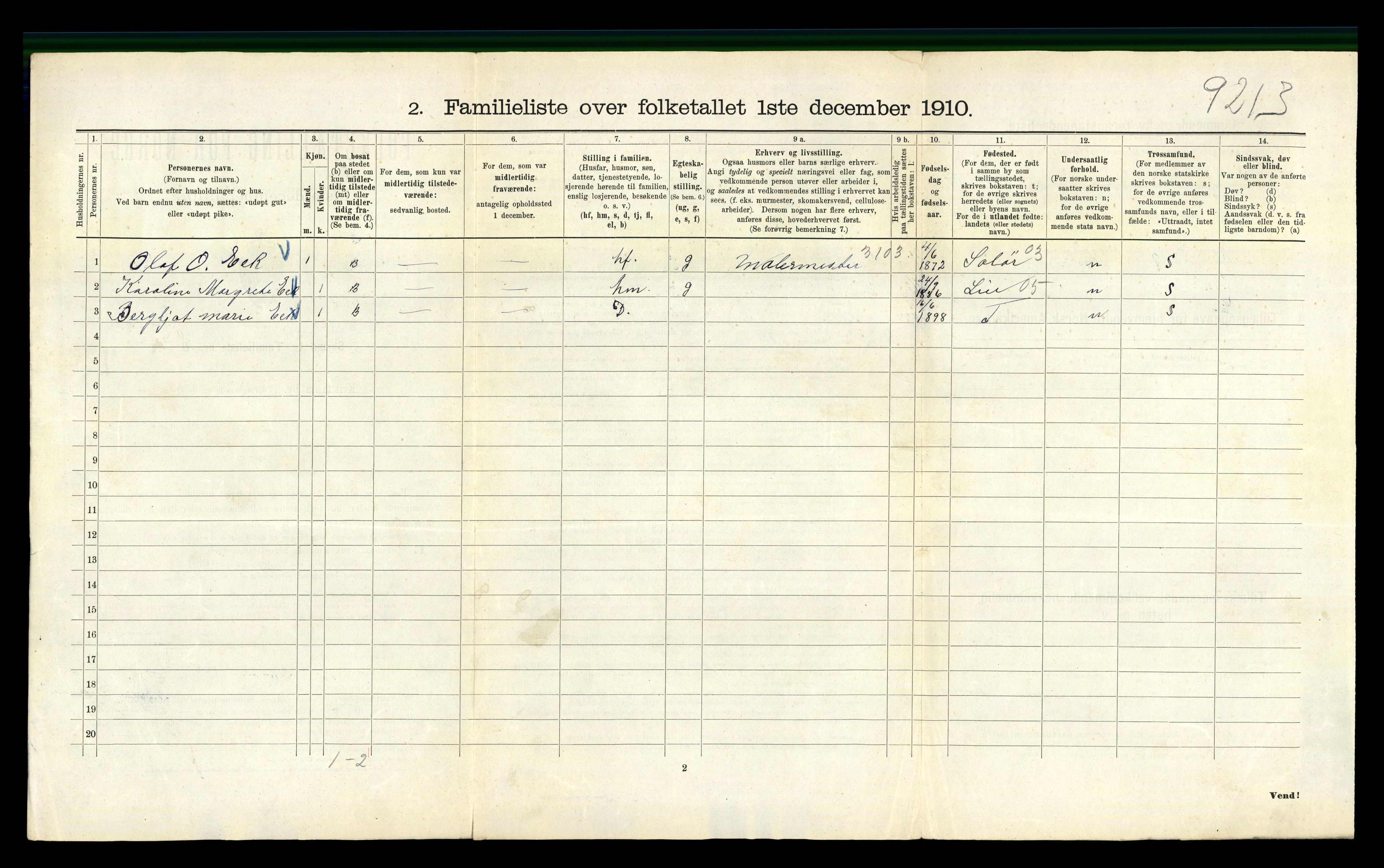 RA, 1910 census for Kristiania, 1910, p. 72678